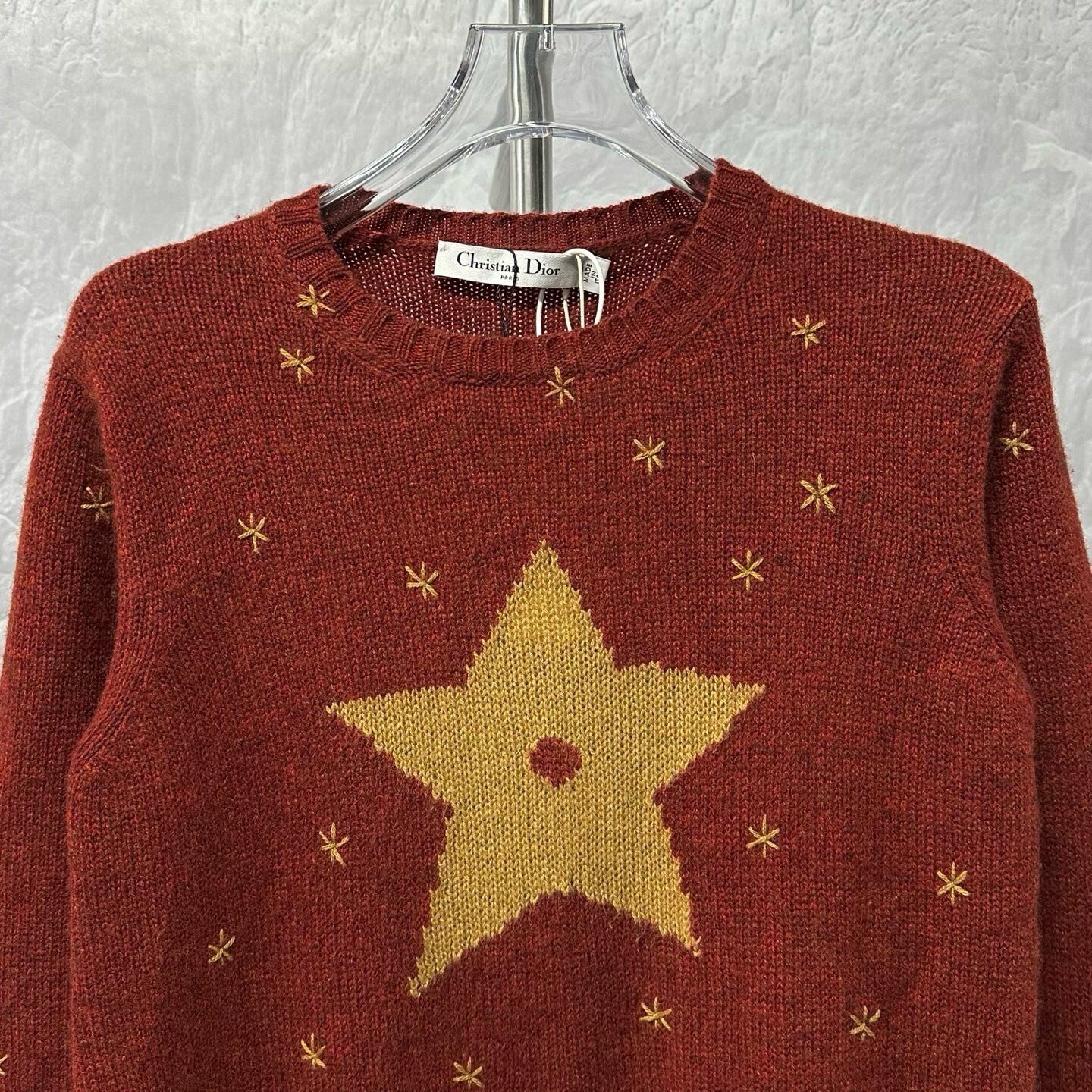Dior Red Star Knit Sweater — front