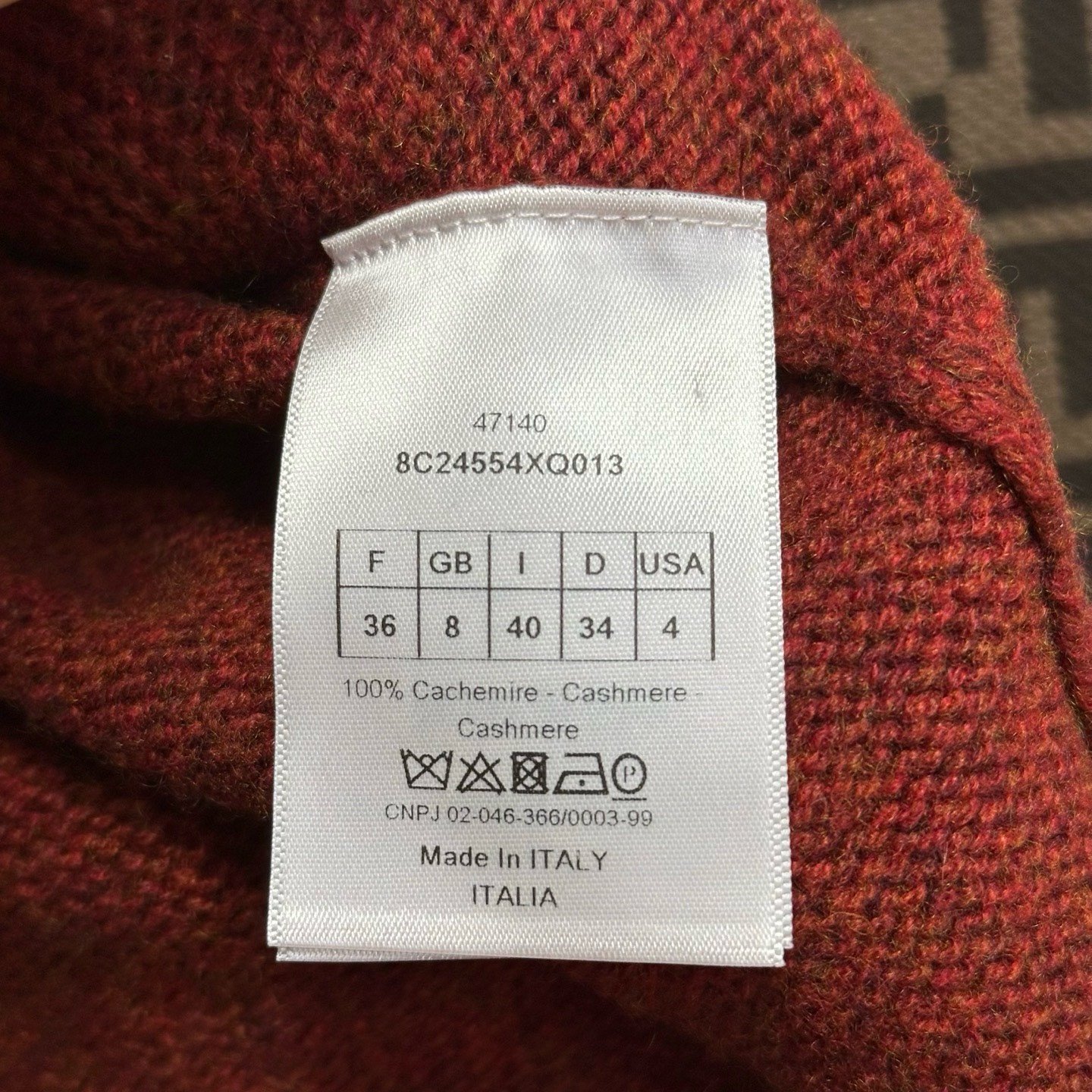 Dior Red Star Knit Sweater — label