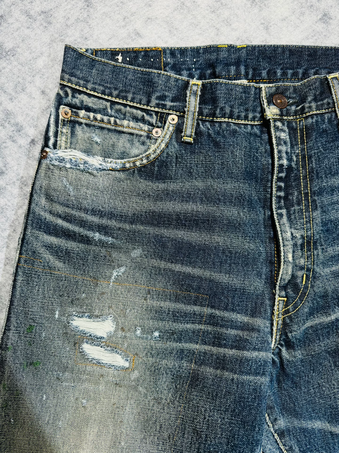 visvim Journeyman Patchwork Jeans — back