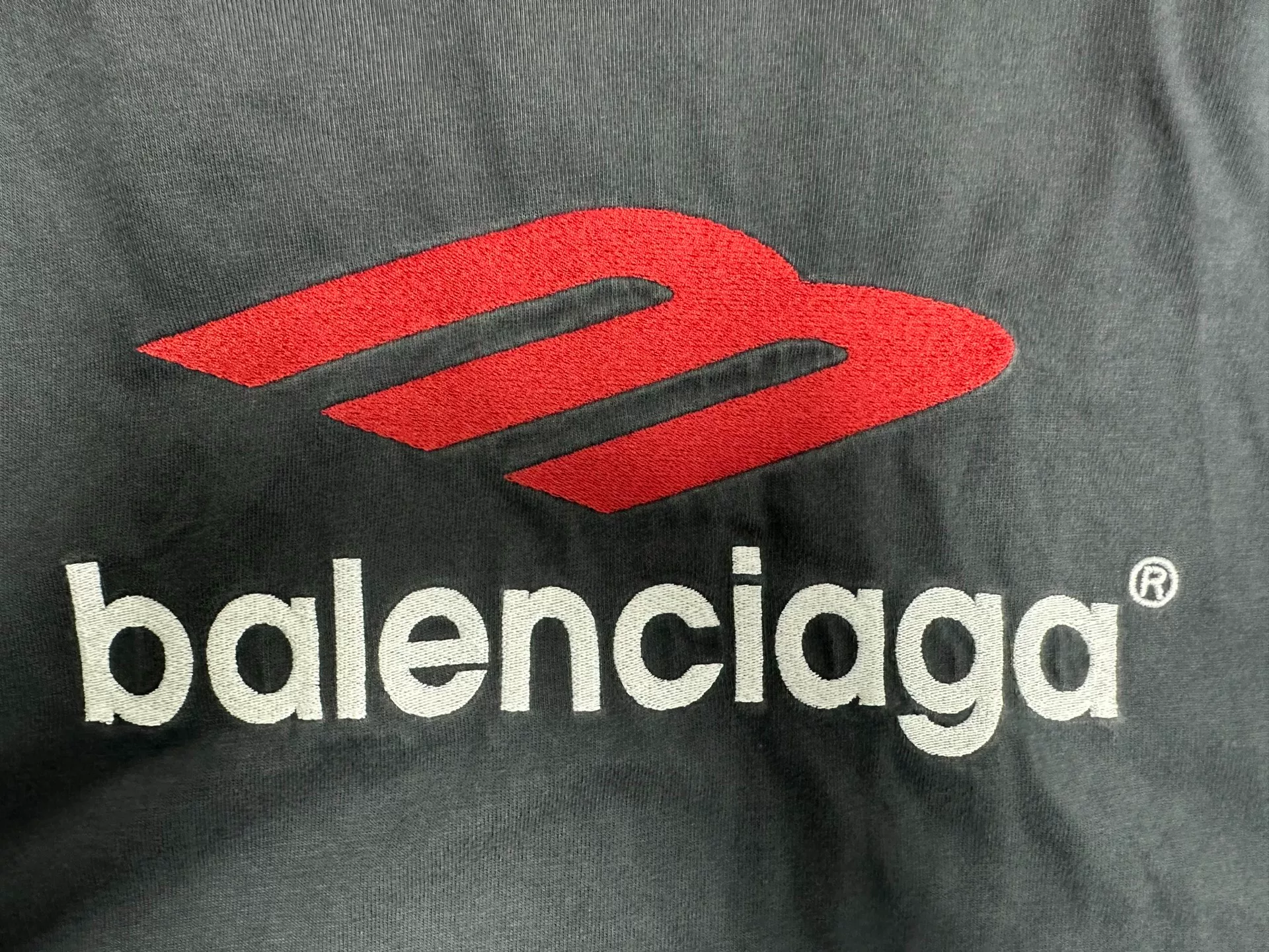 Balenciaga Logo Print Crewneck Short-Sleeve T-Shirt — detail