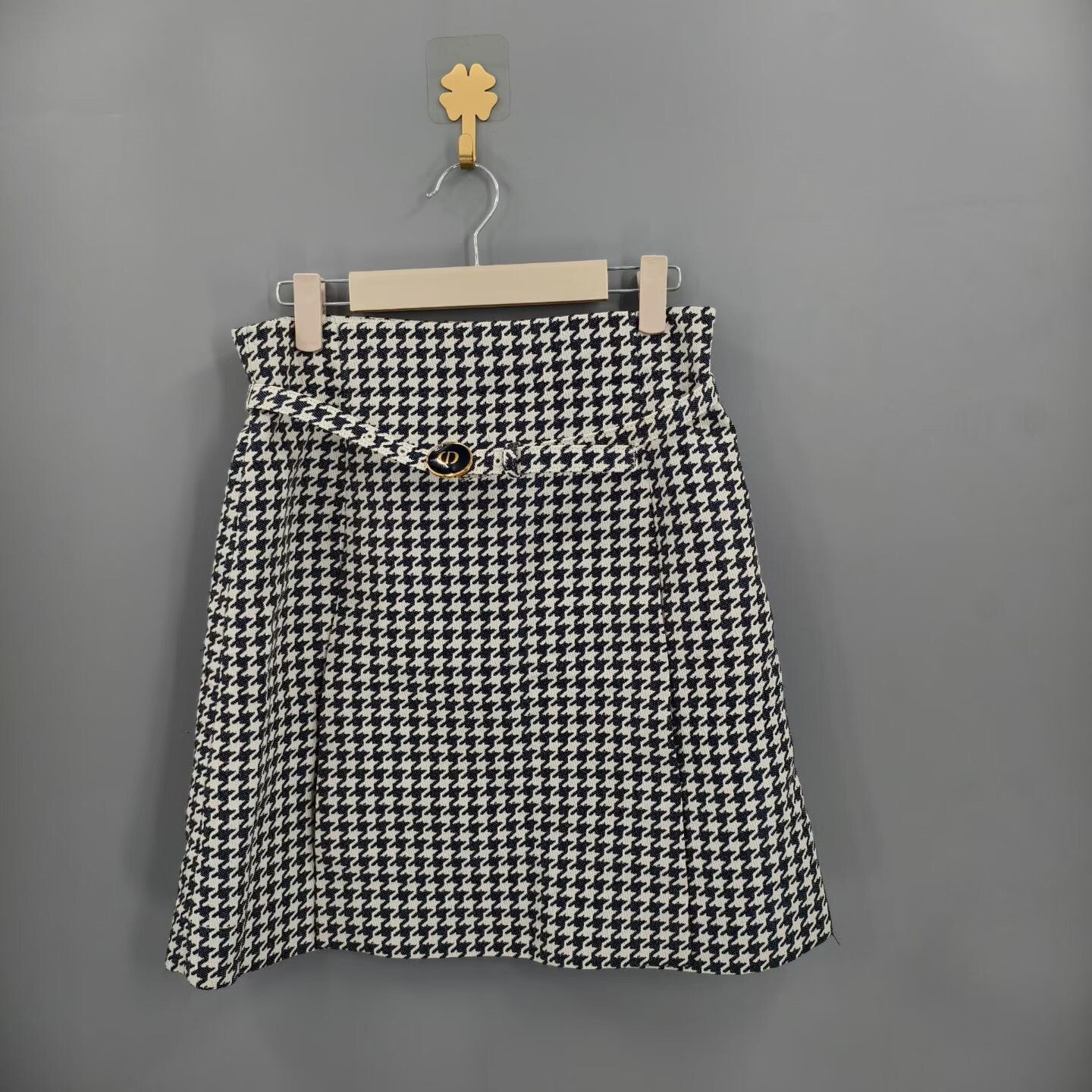 Dior Houndstooth CD Logo Skirt