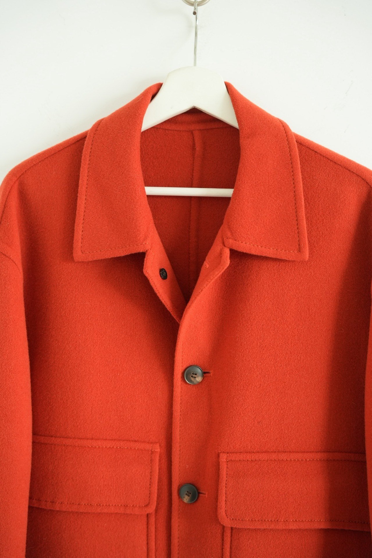 Ami Orange-Red Short Wool Jacket — back