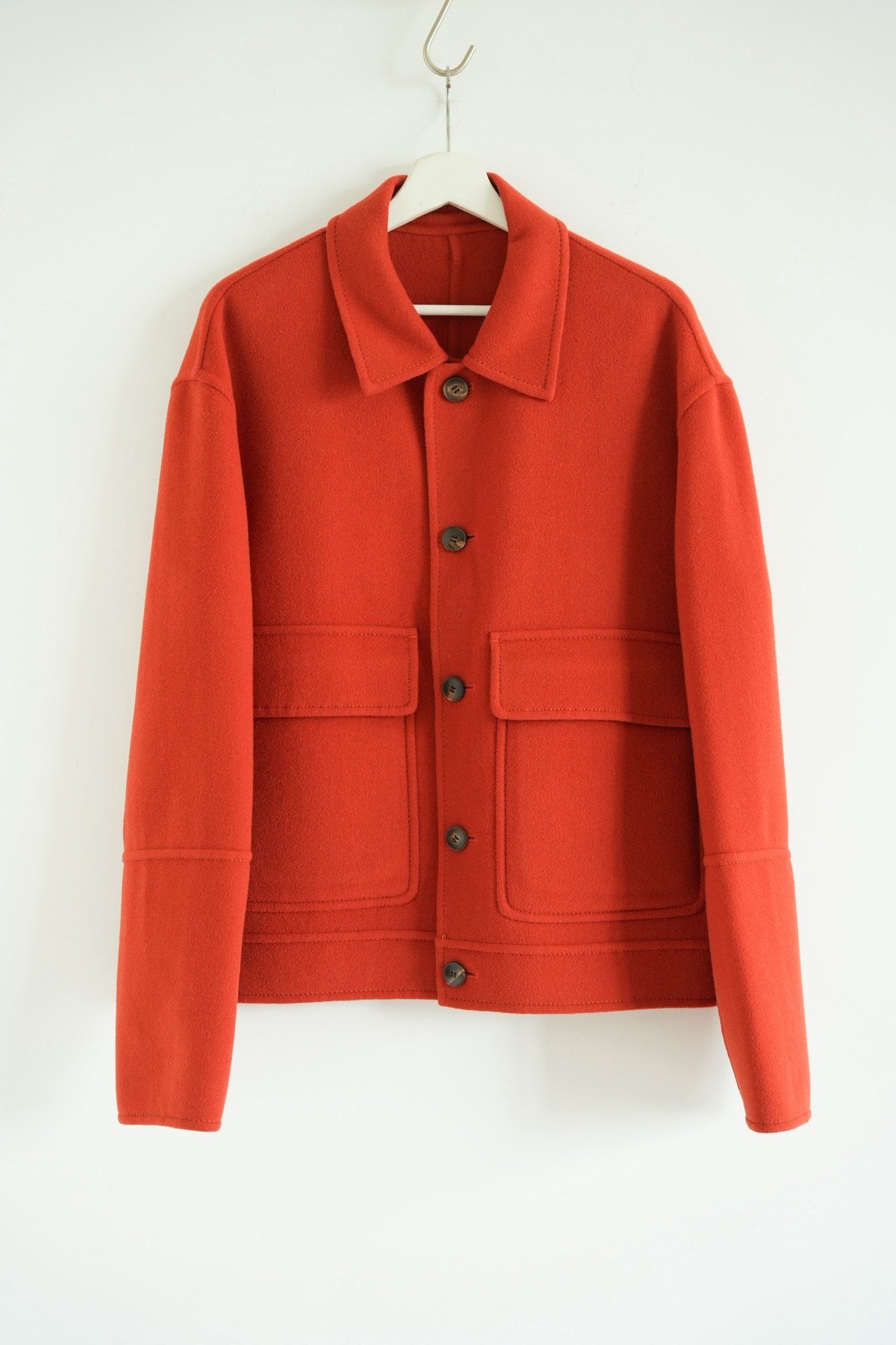 Ami Orange-Red Short Wool Jacket