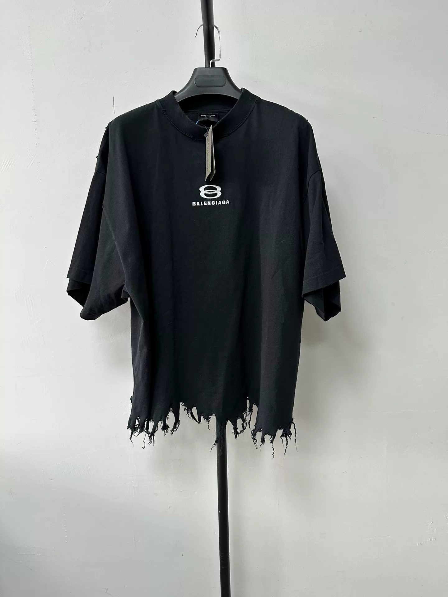 Balenciaga Logo Loose Fit Black T-shirt