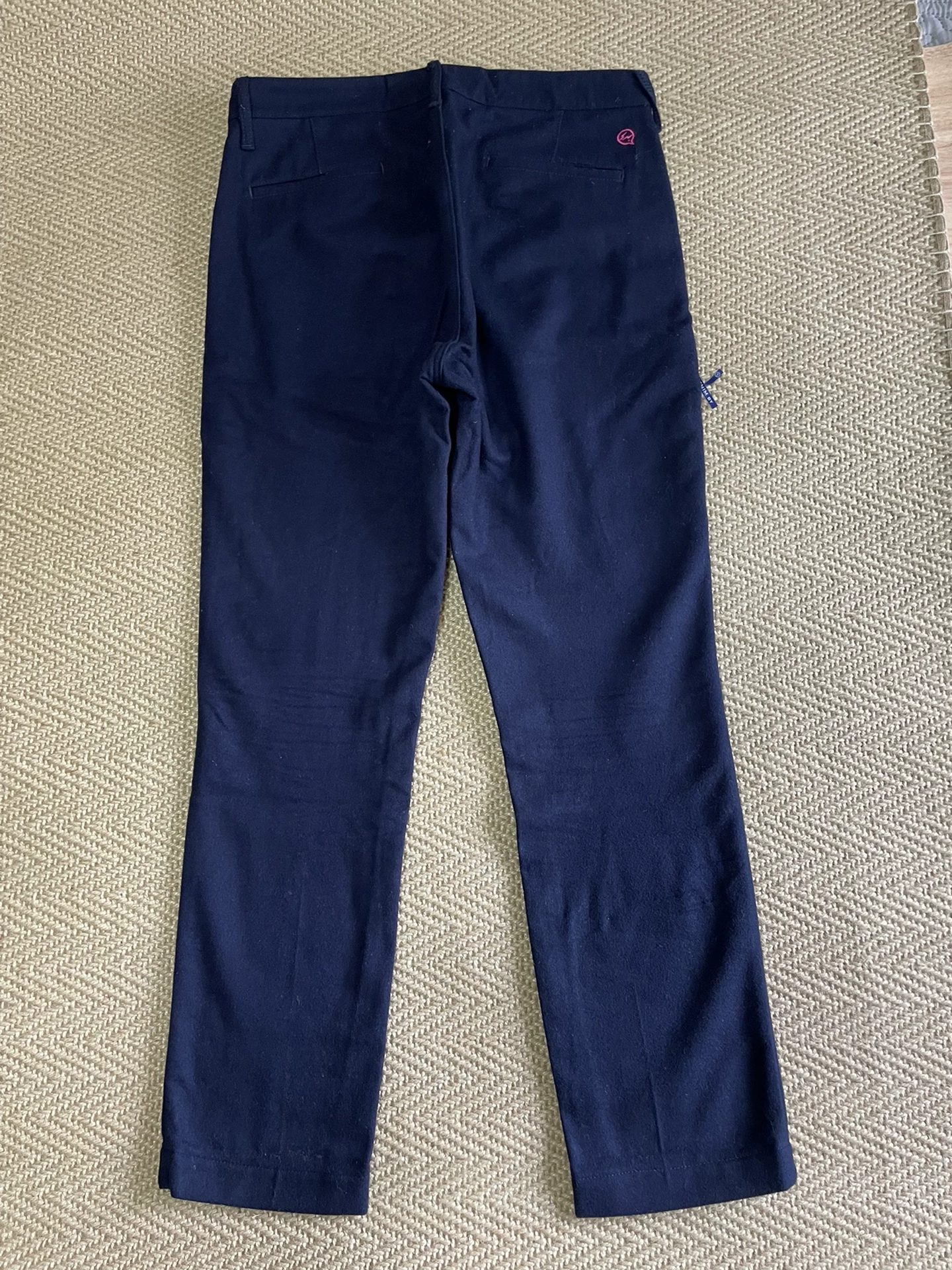 DENIM BY VANQUISH & FRAGMENT Pink Sparkle Wool Casual Pants — front