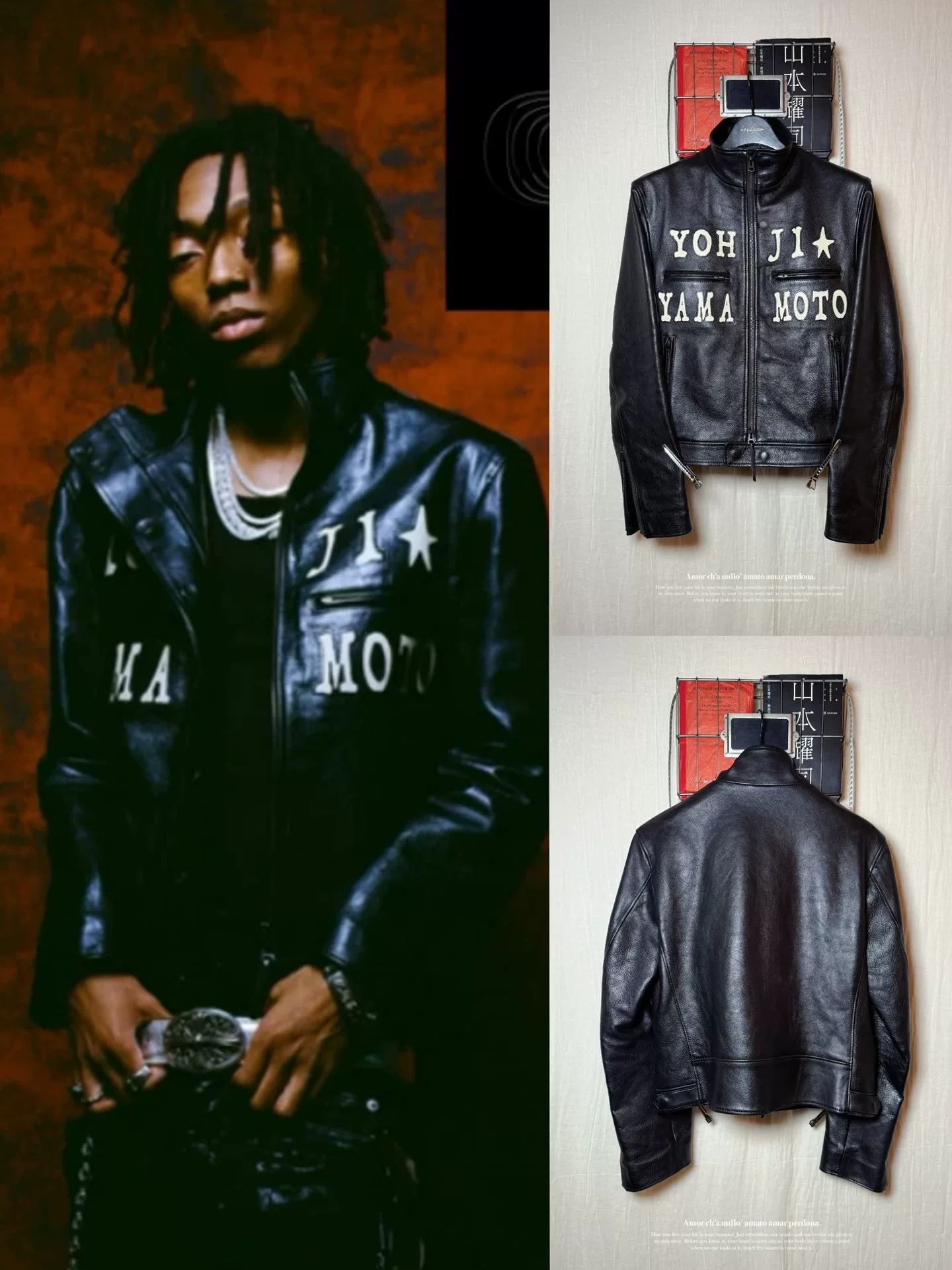 Yohji Yamamoto Applique Rider Jacket