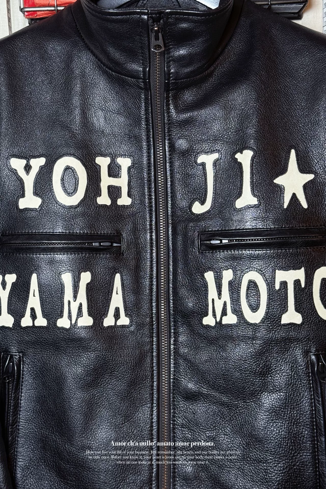 Yohji Yamamoto Applique Rider Jacket — back