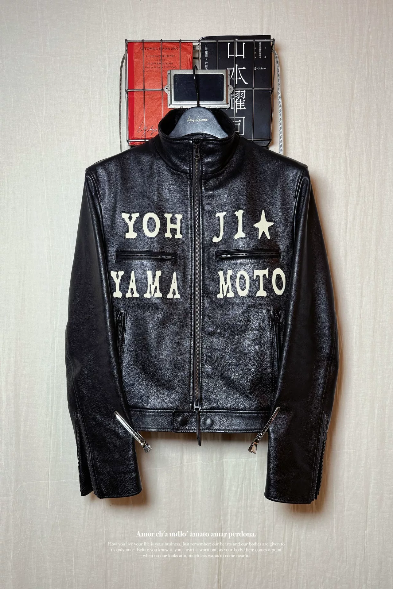 Yohji Yamamoto Applique Rider Jacket — front