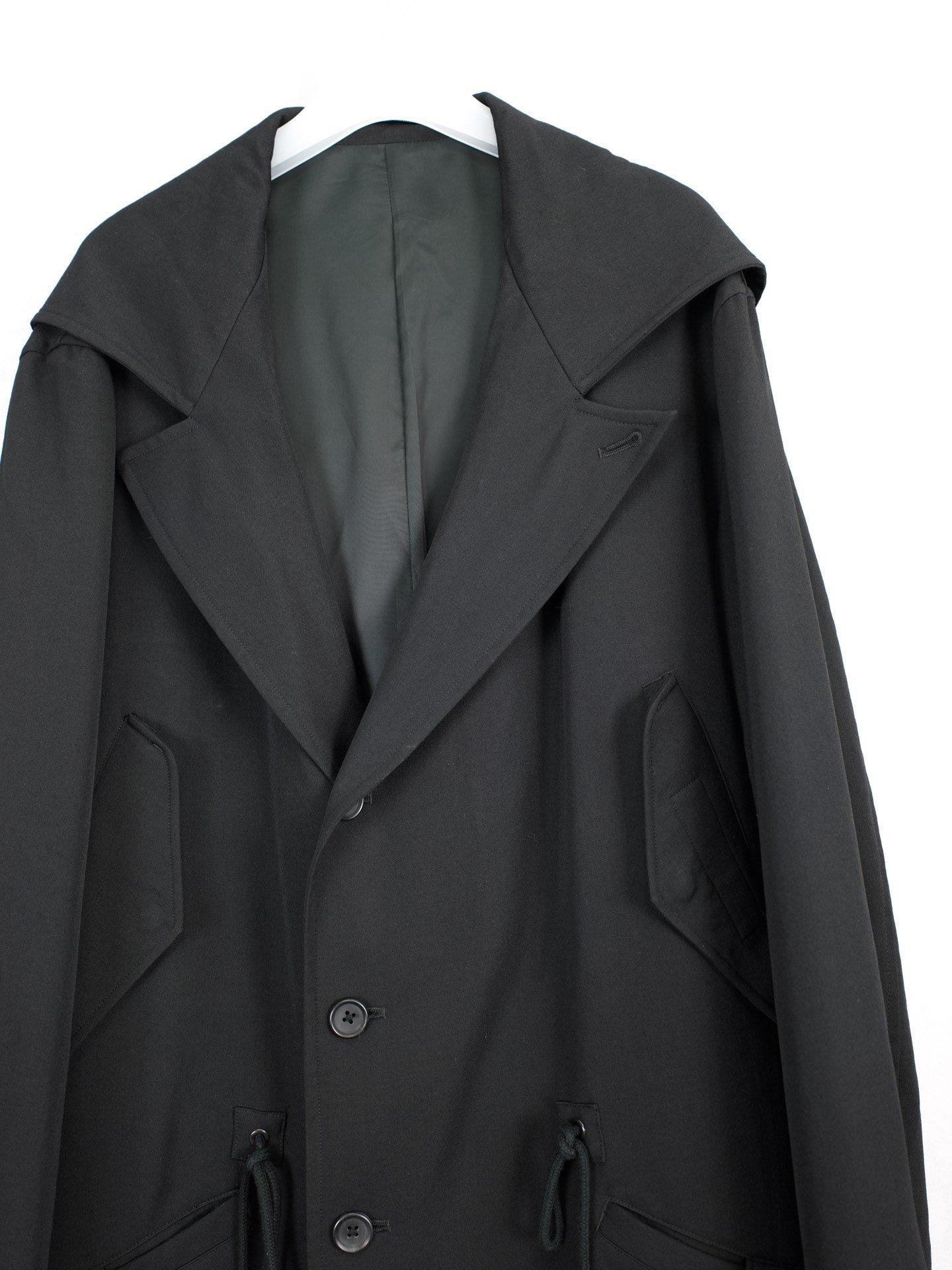 Yohji Yamamoto 23AW Hooded Fishtail Coat — back