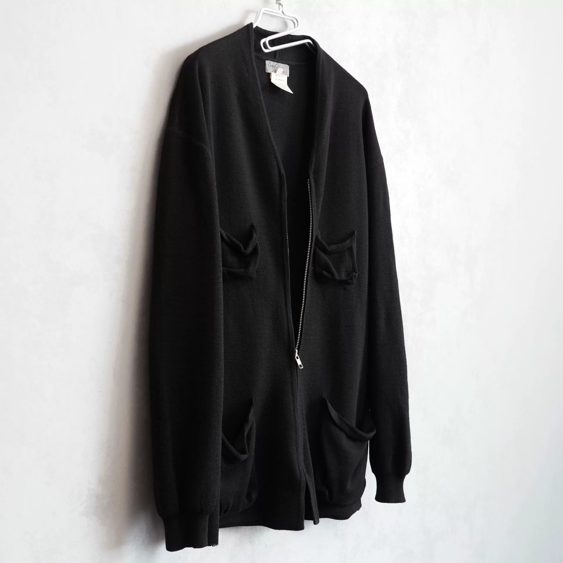 Yohji Yamamoto 90AW Zip Wool Cardigan — detail