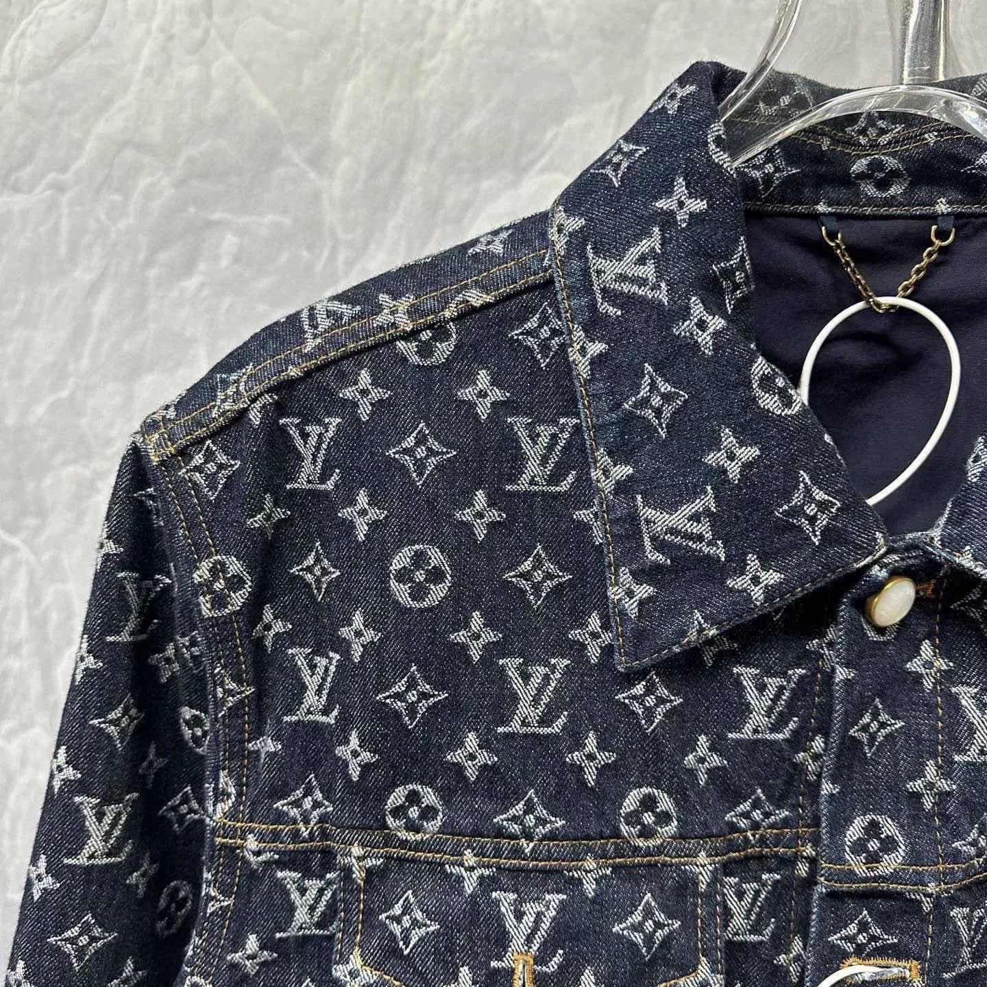 Louis Vuitton FW24 Monogram Denim Jacket — detail