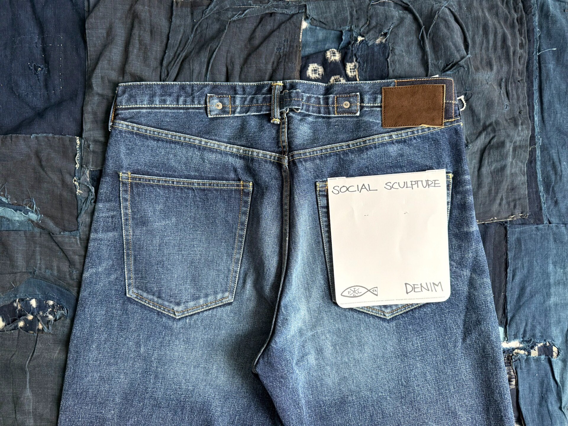 Visvim Social Sculpture 01 Wide Jeans — label