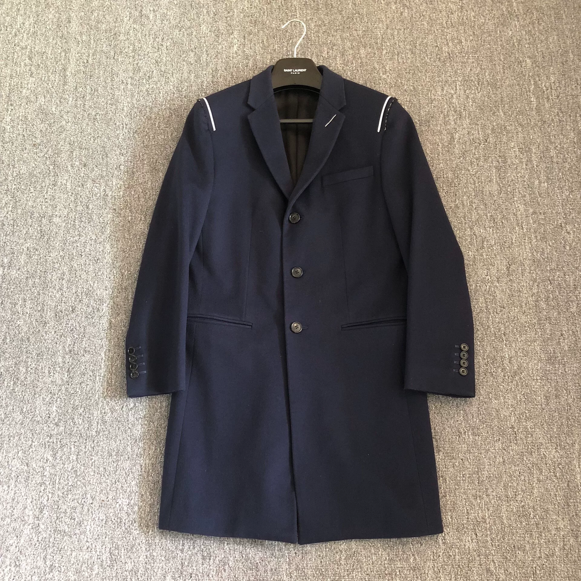 Dior Homme 18FW Blue Wool Coat