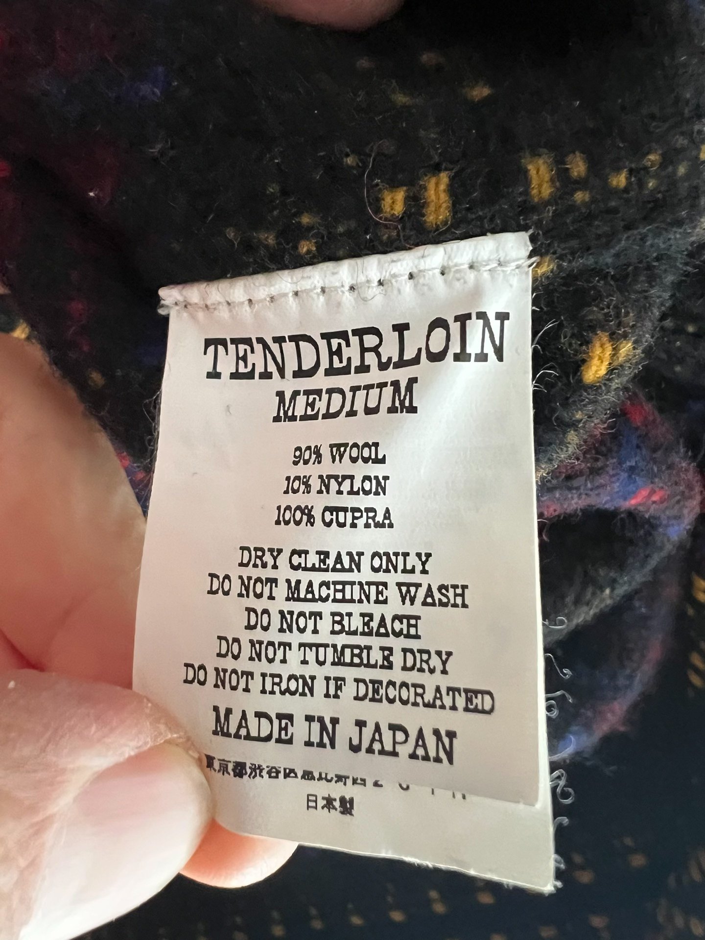 Ethnic Style 100% Wool Shirt — label