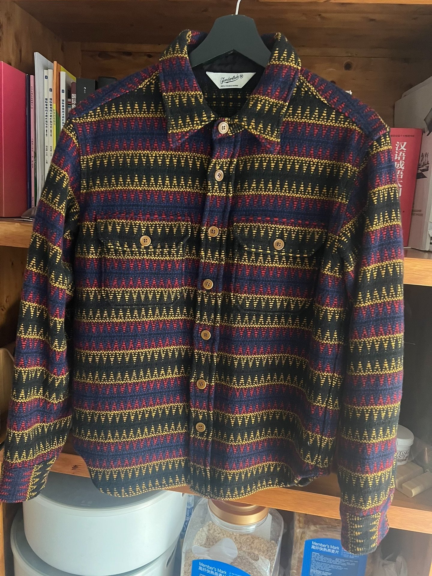 Ethnic Style 100% Wool Shirt — detail