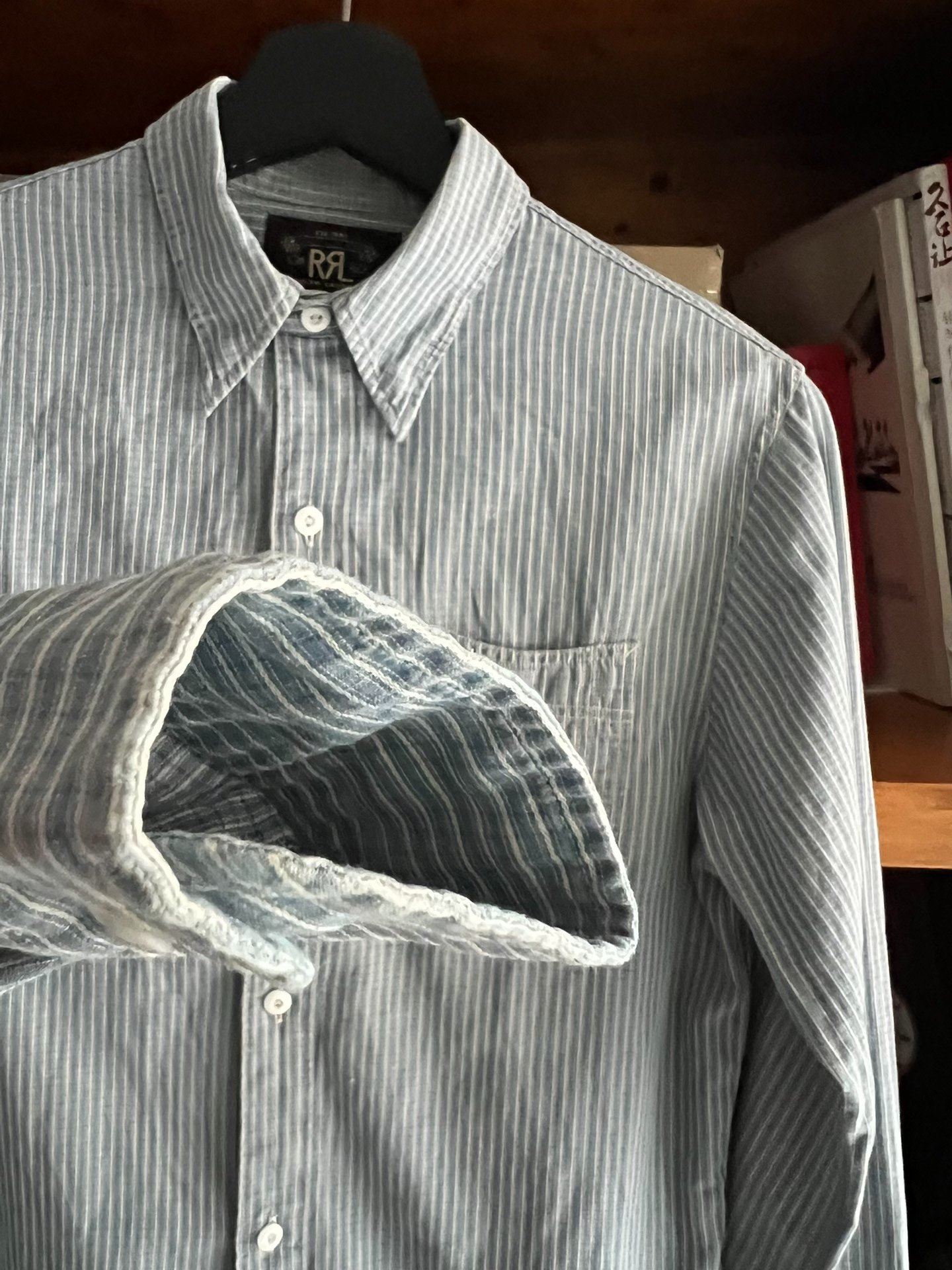 RRL Double RL Vintage Pinstripe Work Shirt — back