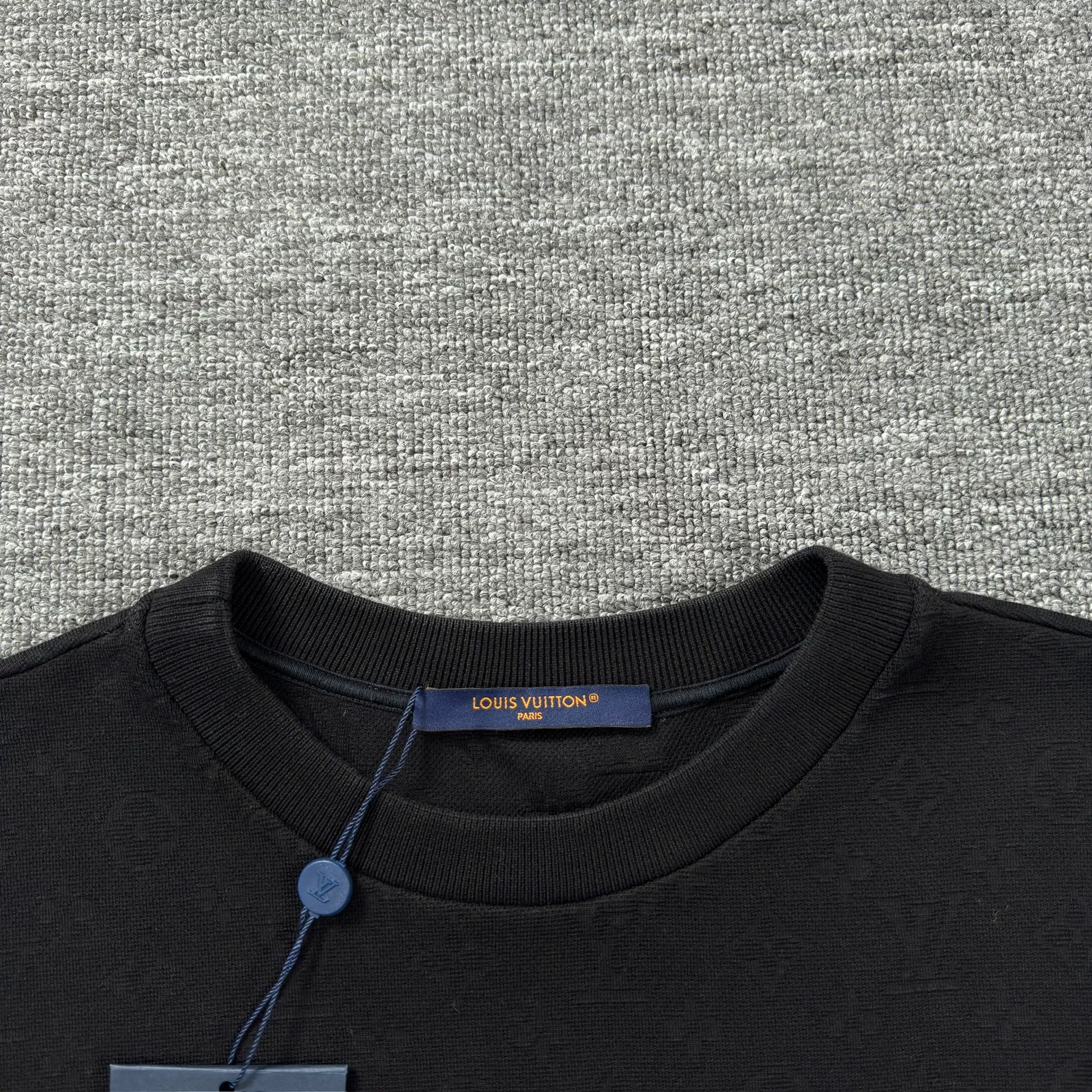 Louis Vuitton Black Dark Pattern Pocket Tee — front