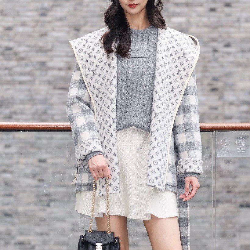 Louis Vuitton Reversible Check Hooded Coat