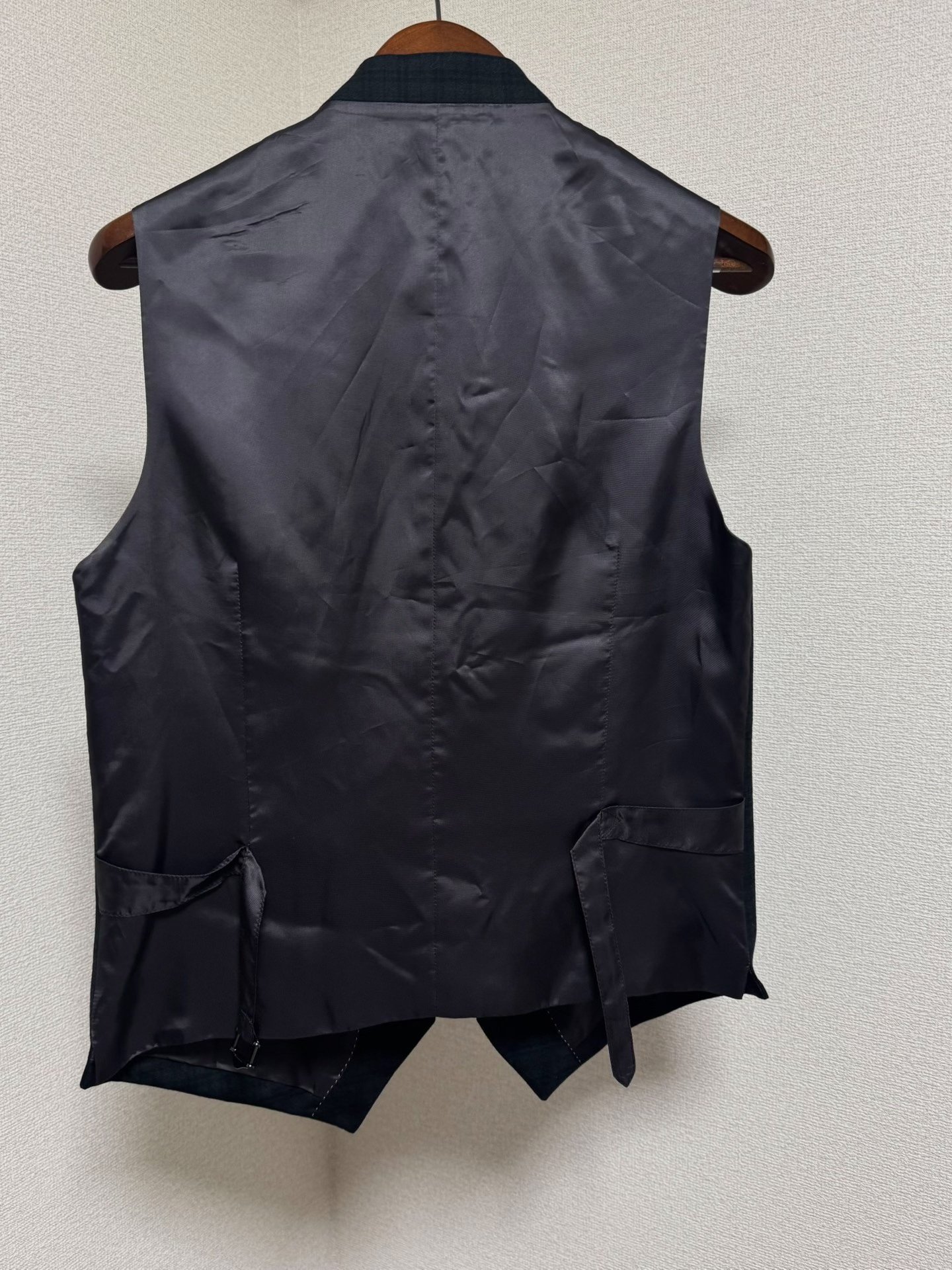 Loro Piana Wool Plaid Vest — detail