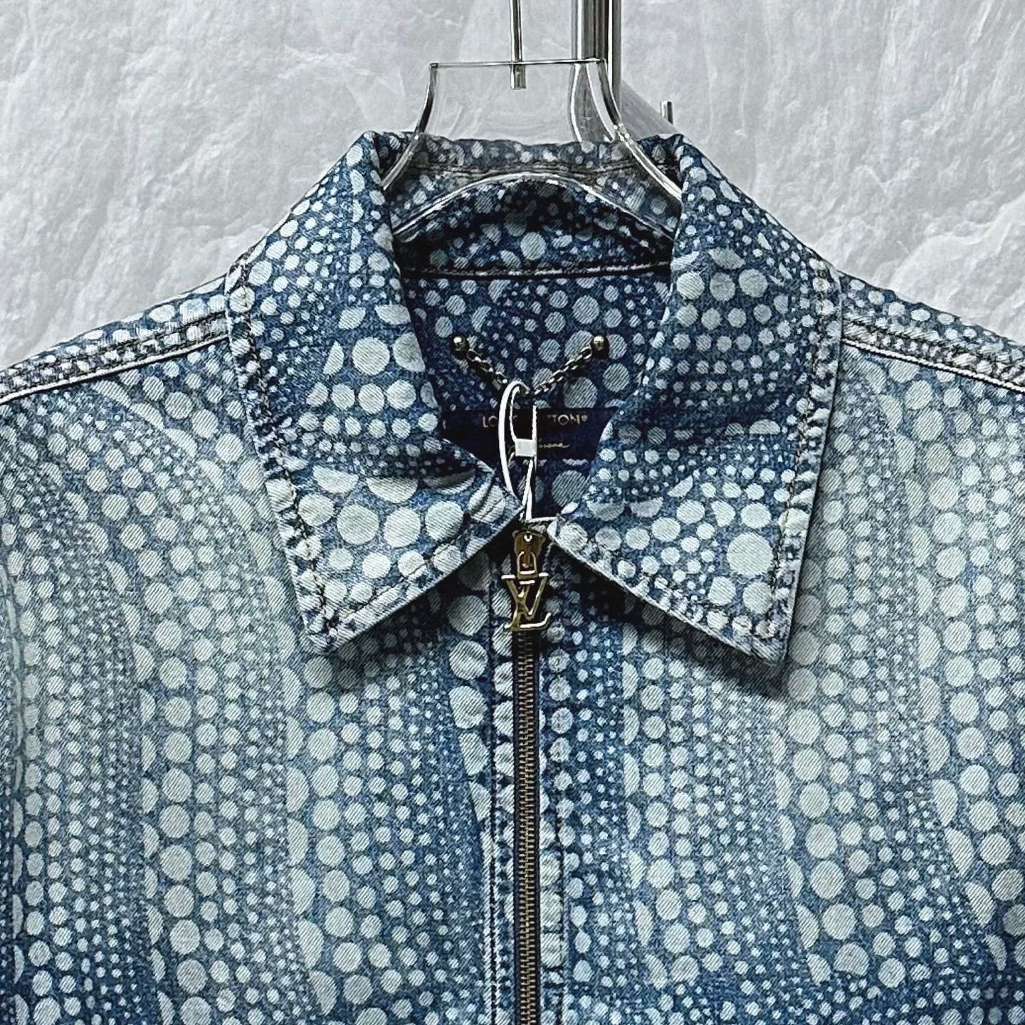 Louis Vuitton Yayoi Kusama Polka Dot Zip Denim Jacket — front