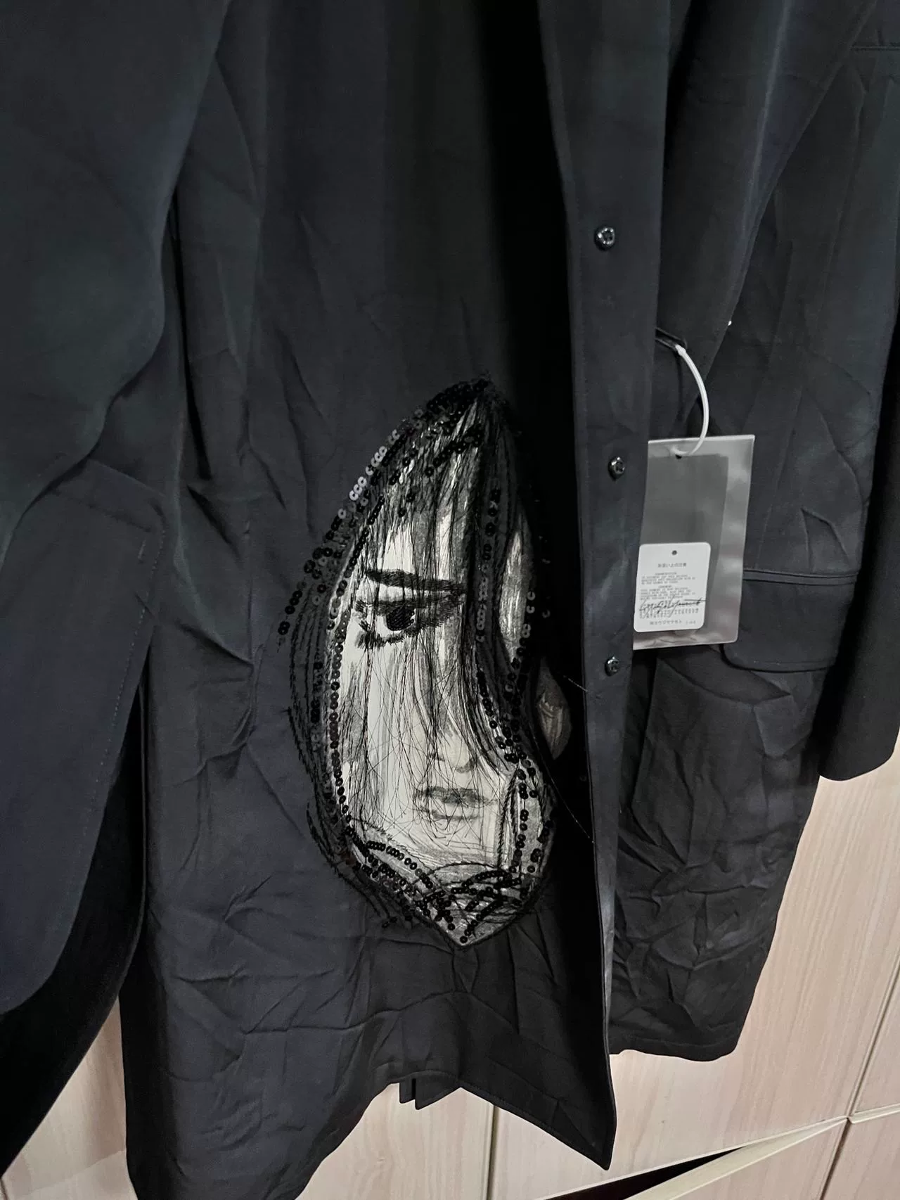 Yohji Yamamoto 18AW Black Long Coat — front