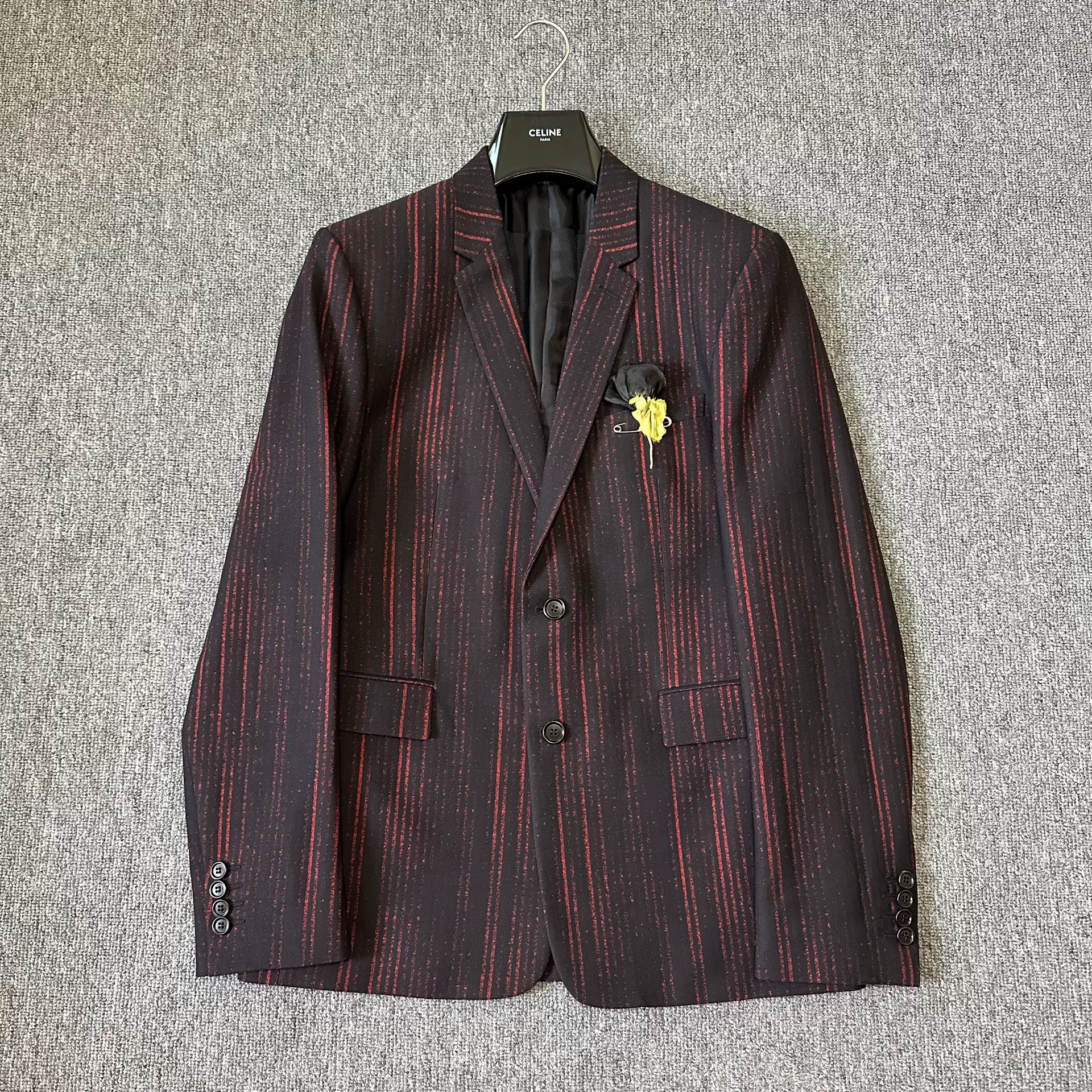 Dior Homme 16FW Red Stripe Wool Suit