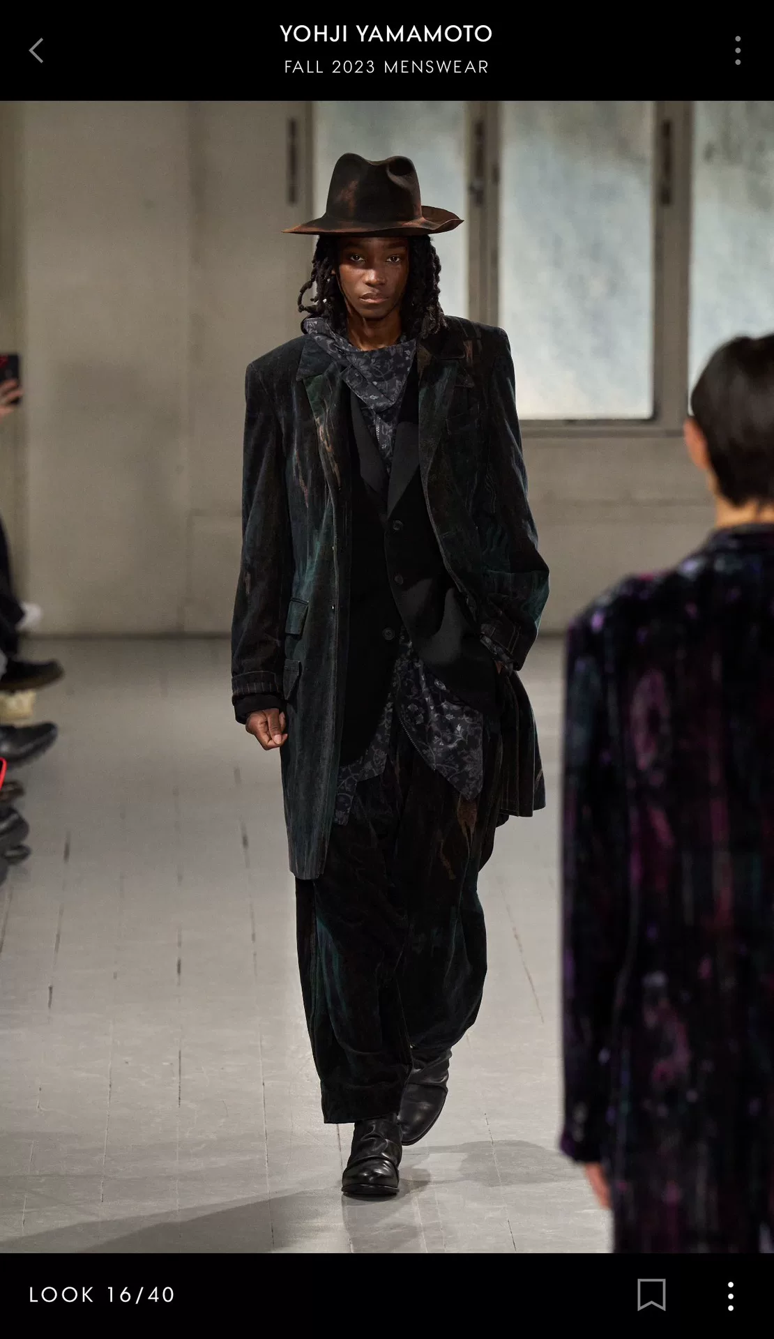 Yohji Yamamoto Horisaki Burned Hat — detail