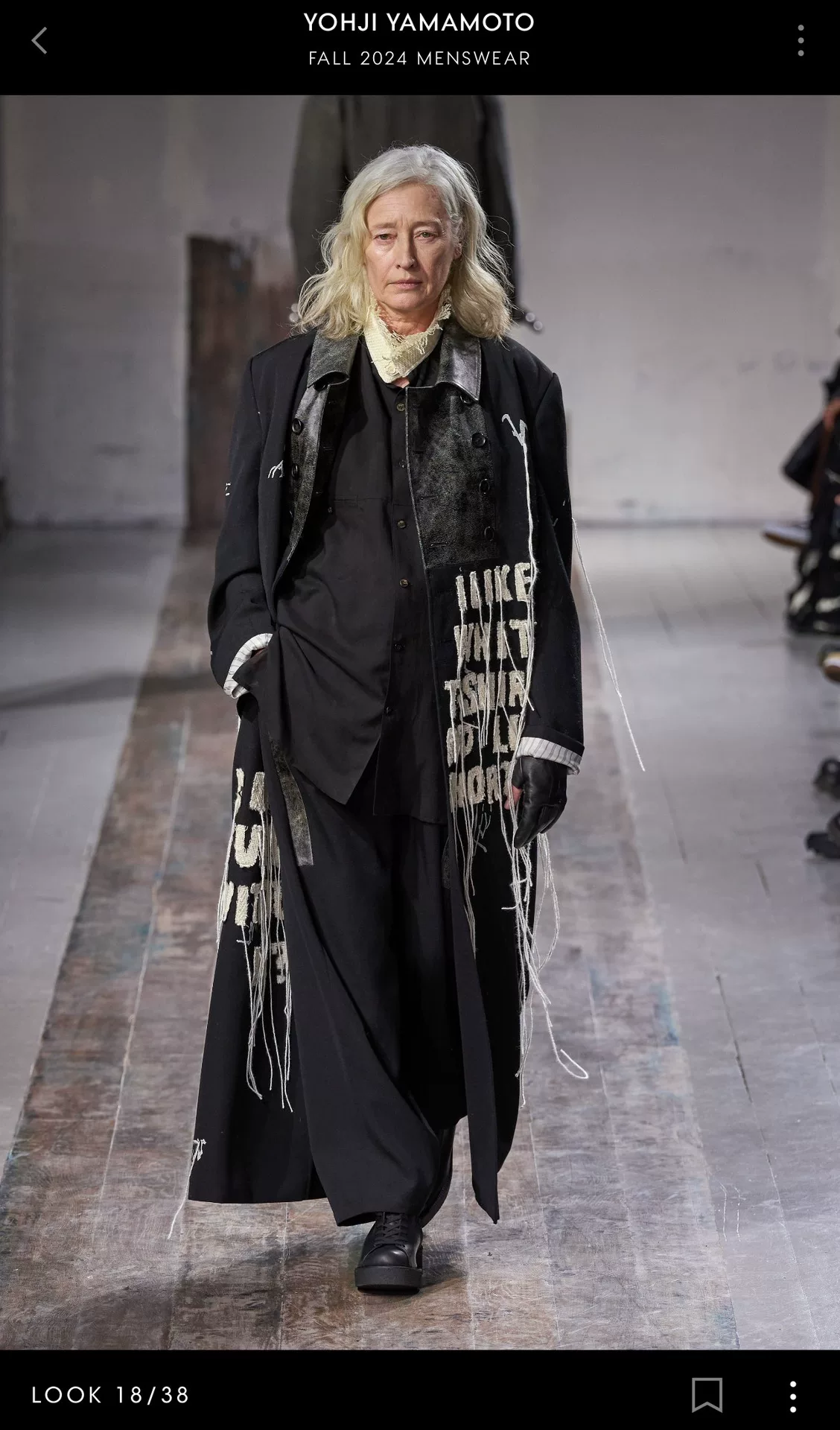 Yohji Yamamoto 24AW Show Long Coat — label
