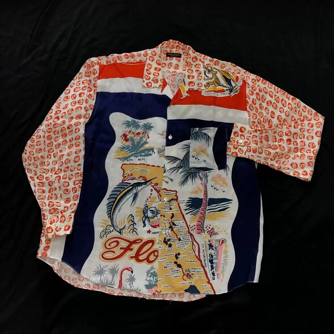 Comme des Garcons 91SS Vintage Silk Scarf Shirt — back