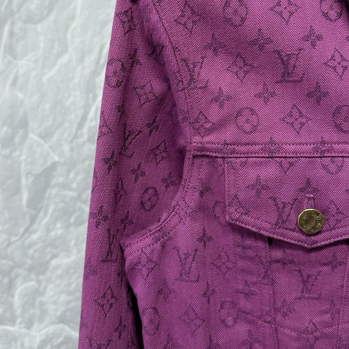 Louis Vuitton Purple Monogram Denim Jacket — detail