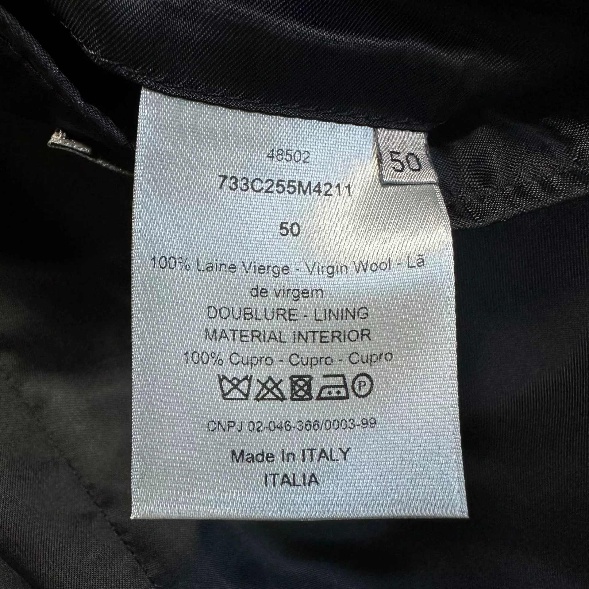 Dior Homme 18ss Double-Breasted Suit — label