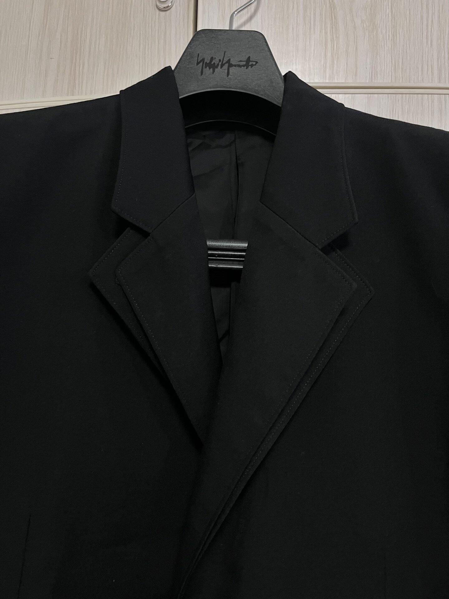 Yohji Yamamoto Black Wool Suit Jacket — label