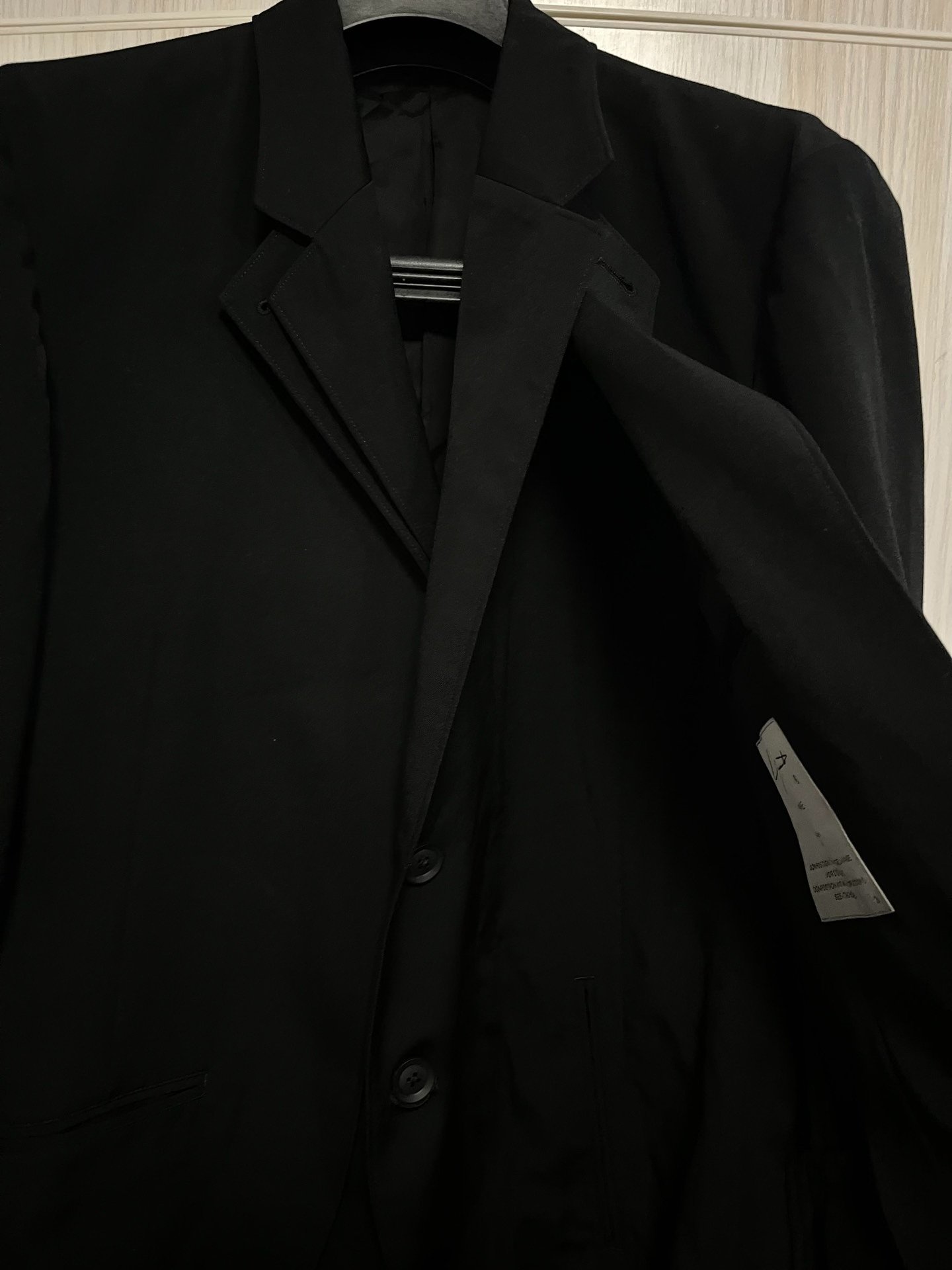 Yohji Yamamoto Black Wool Suit Jacket — front