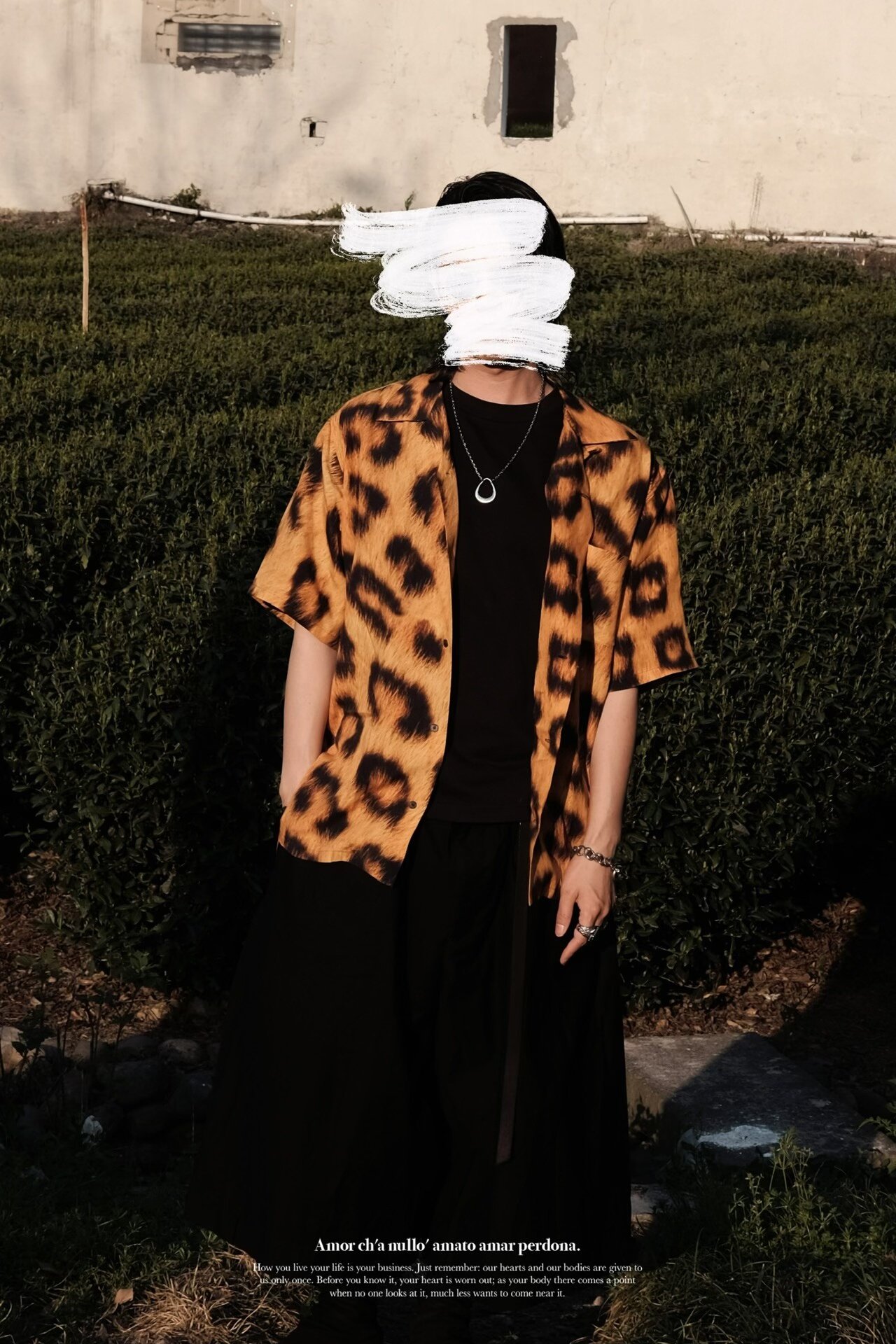 Yohji Yamamoto 90s Leopard Cuban Collar Shirt — back