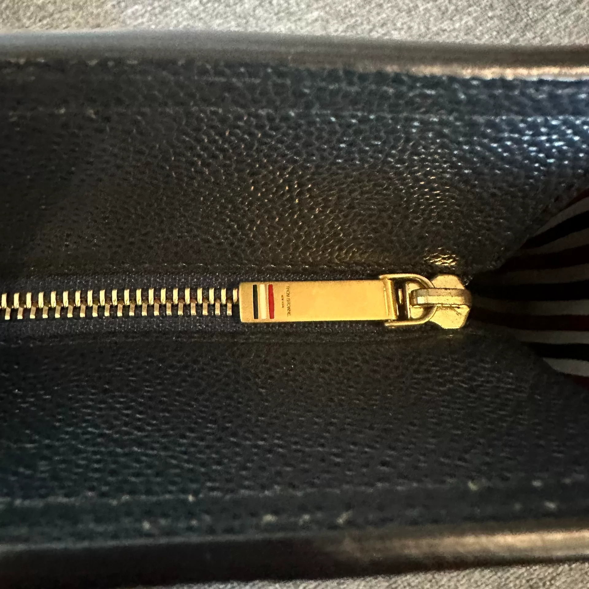 Thom Browne 4-Stripe Leather Briefcase — back