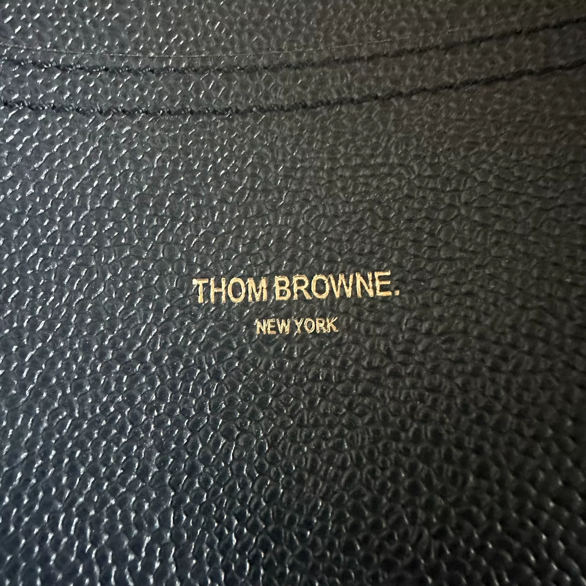 Thom Browne 4-Stripe Leather Briefcase — detail