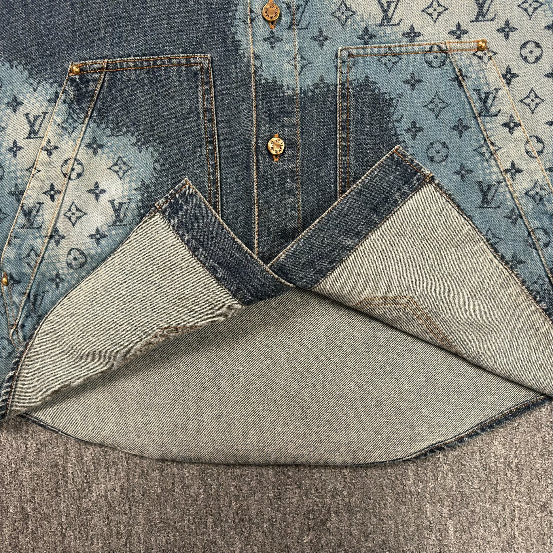 Louis Vuitton All-Over Print Denim Shirt — back