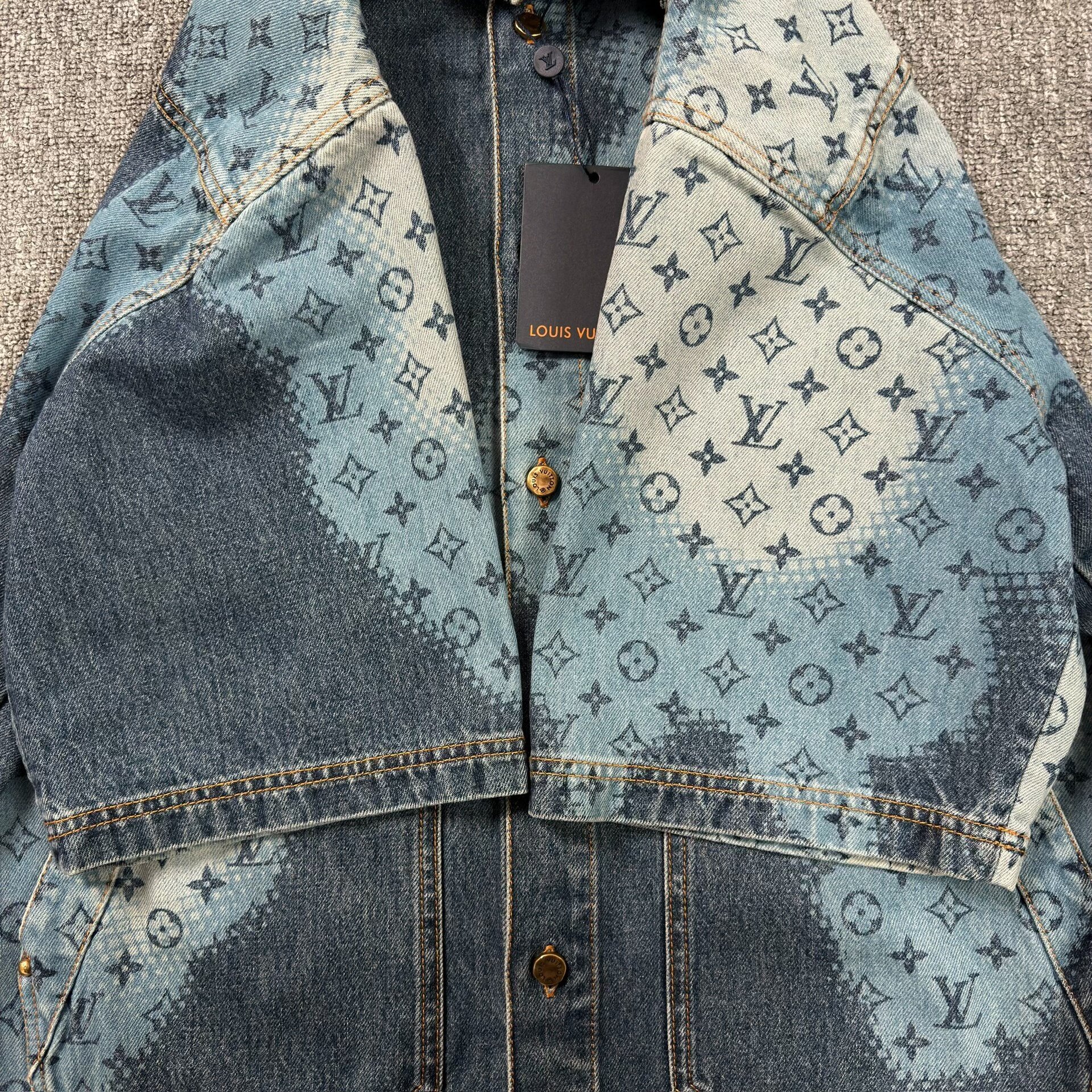 Louis Vuitton All-Over Print Denim Shirt — detail
