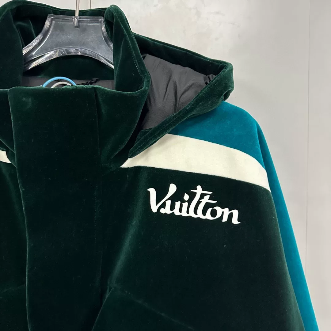 Louis Vuitton LV Logo Velvet Colorblock Jacket — detail
