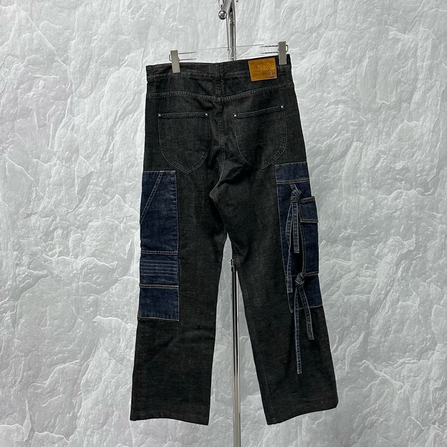 Louis Vuitton Bow Tie Patchwork Denim Pants — back