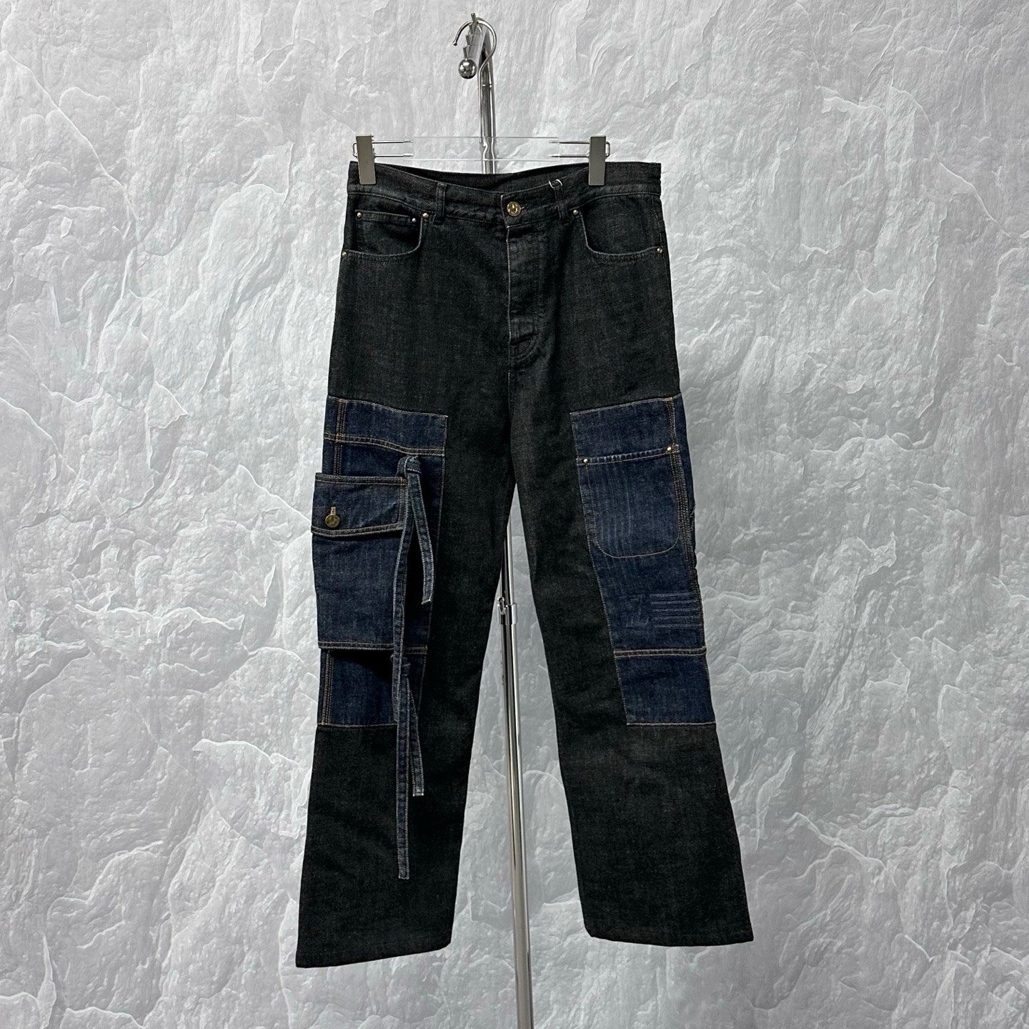 Louis Vuitton Bow Tie Patchwork Denim Pants