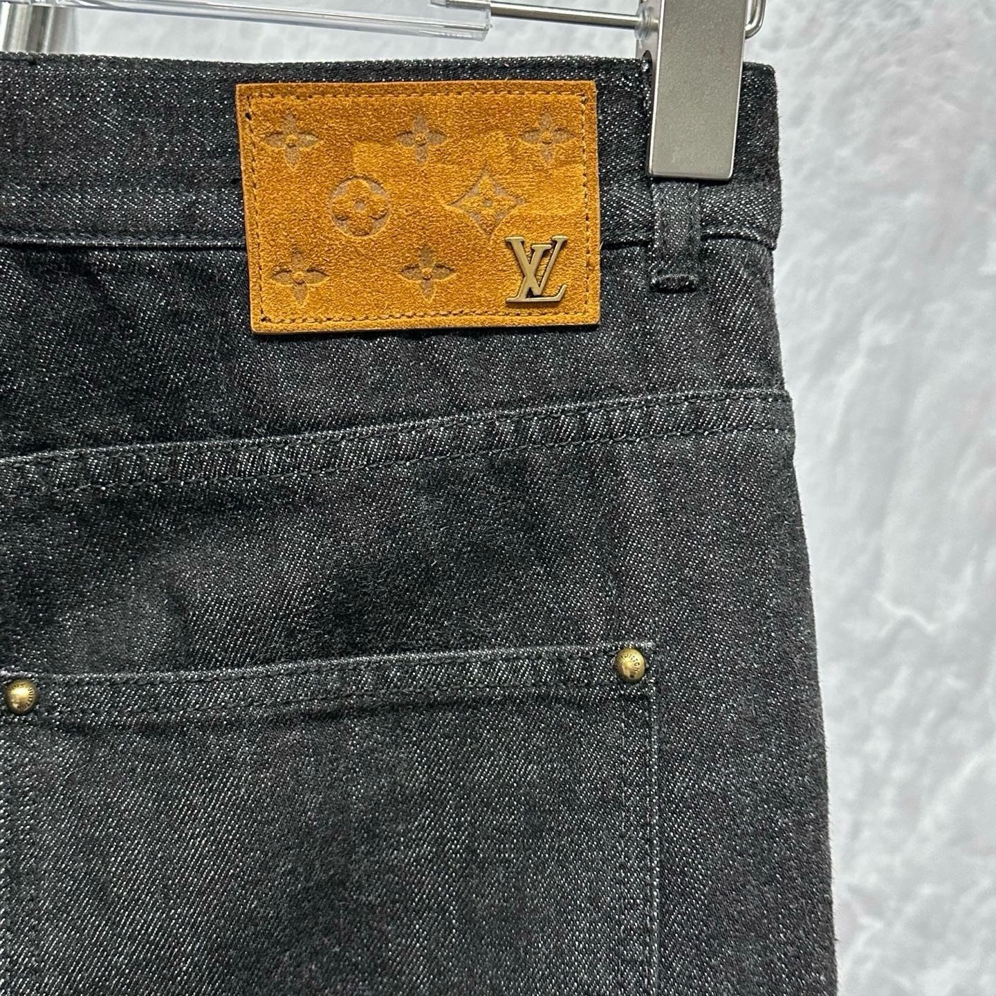 Louis Vuitton Bow Tie Patchwork Denim Pants — detail