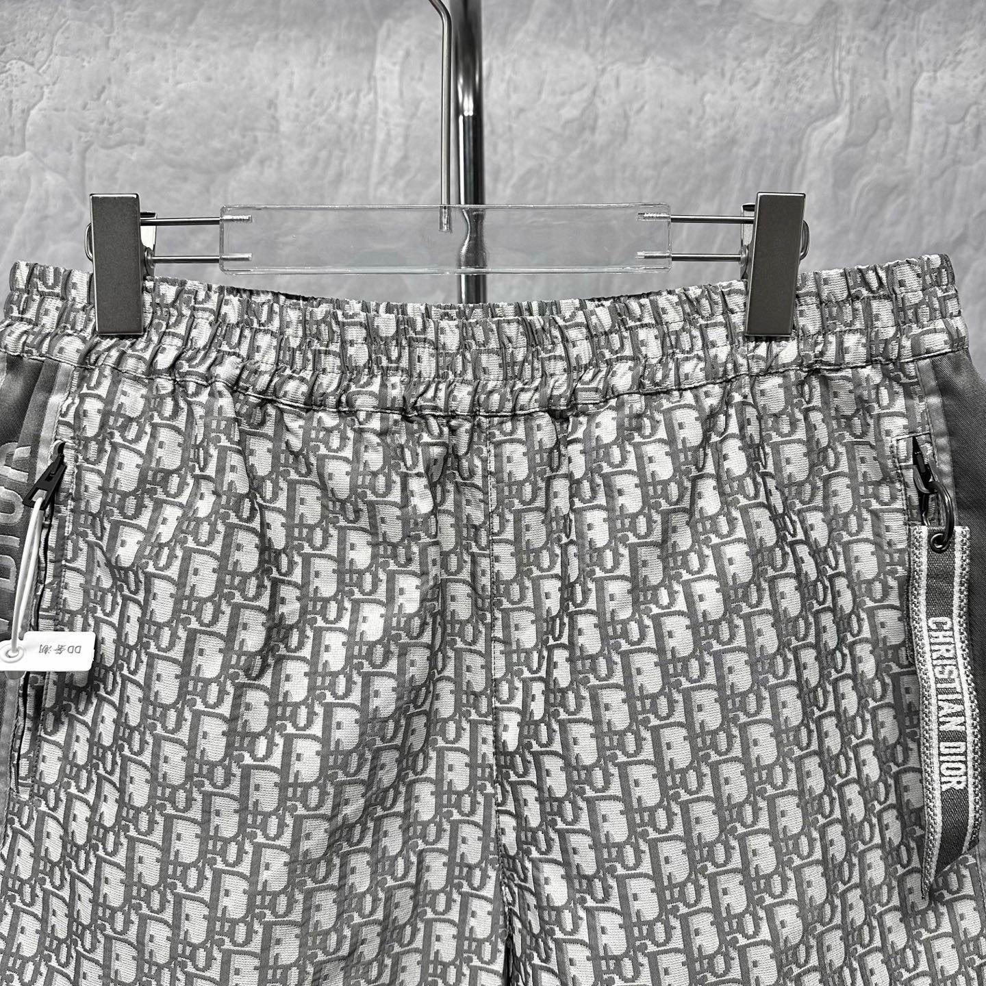 Dior Monogram Jacquard Side Zipper Shorts — label