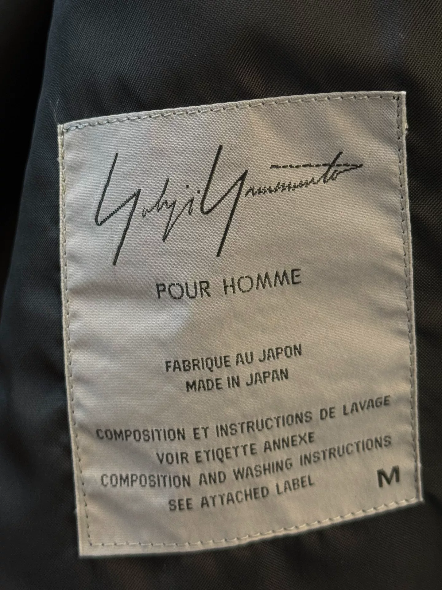 Yohji Yamamoto 99AW Wool Shawl Collar Suit — detail
