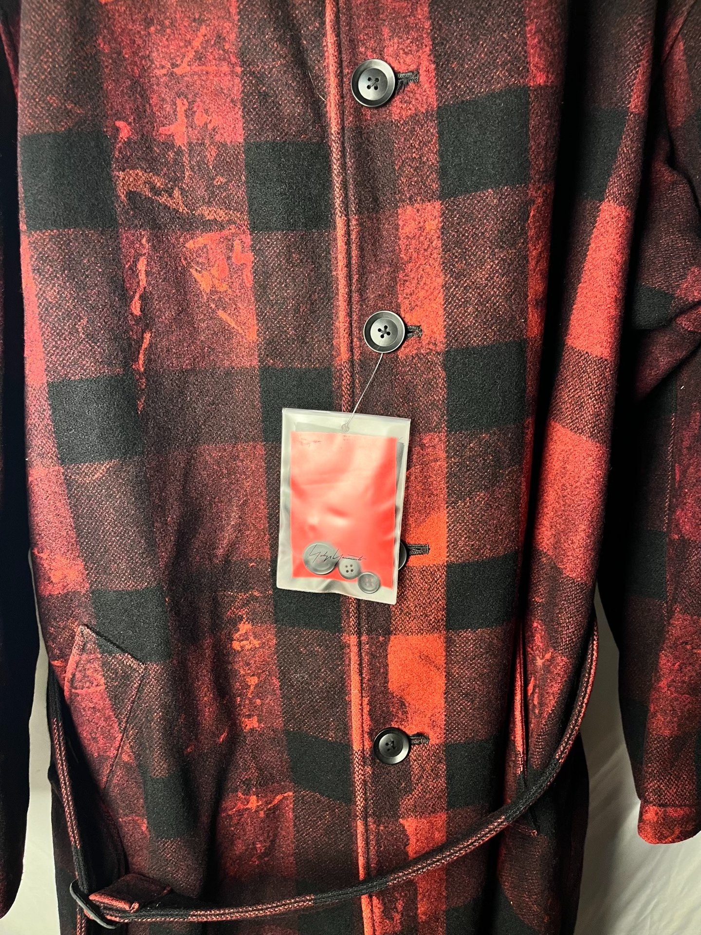 Yohji Yamamoto 20AW Red Black Coat — front