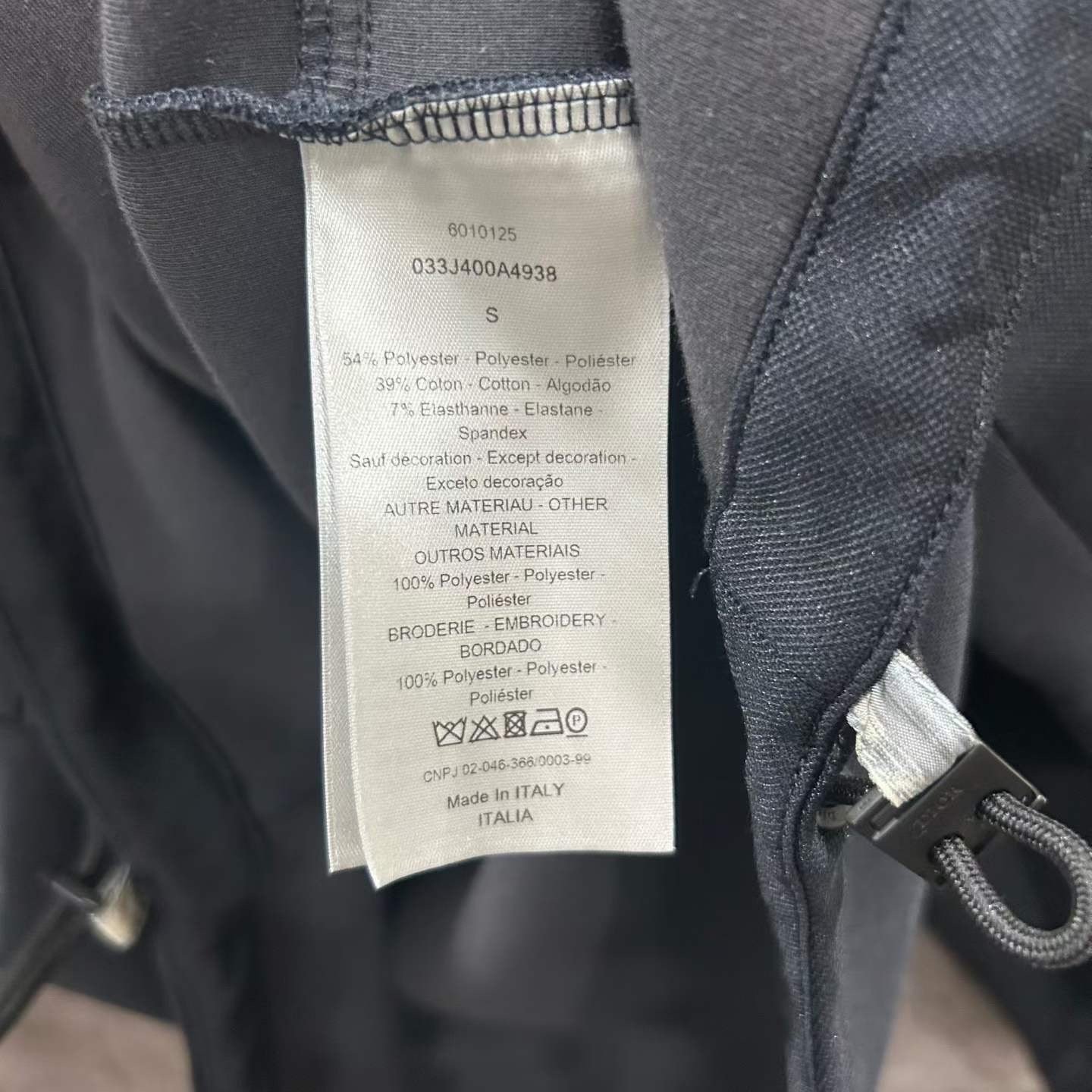 Dior Half-Zip Bee Print Jacket — label