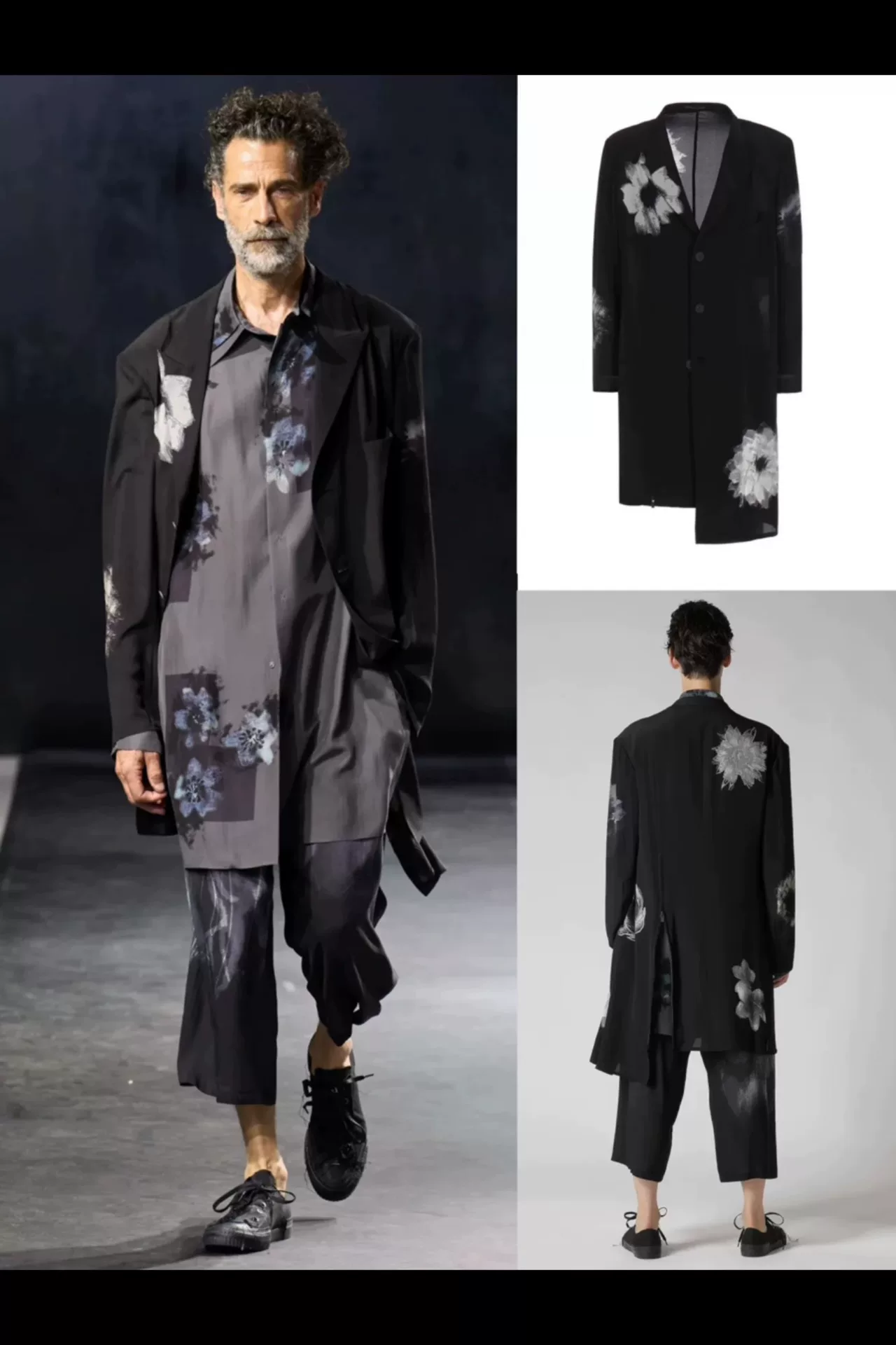 Yohji Yamamoto 25SS Silk Floral Coat