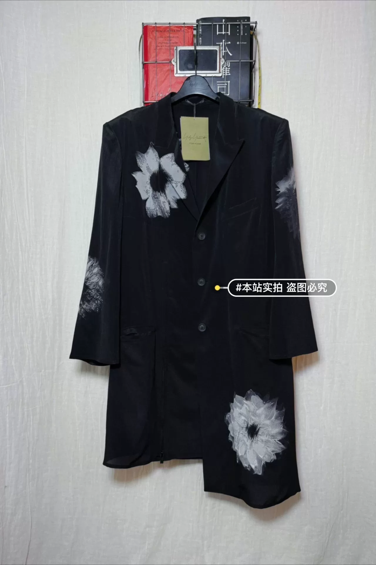 Yohji Yamamoto 25SS Silk Floral Coat — detail