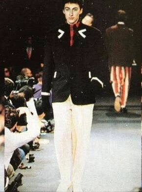 Yohji Yamamoto 89AW Stripe Runway Coat