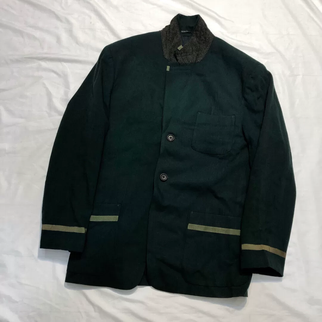 Yohji Yamamoto 89AW Stripe Runway Coat — detail